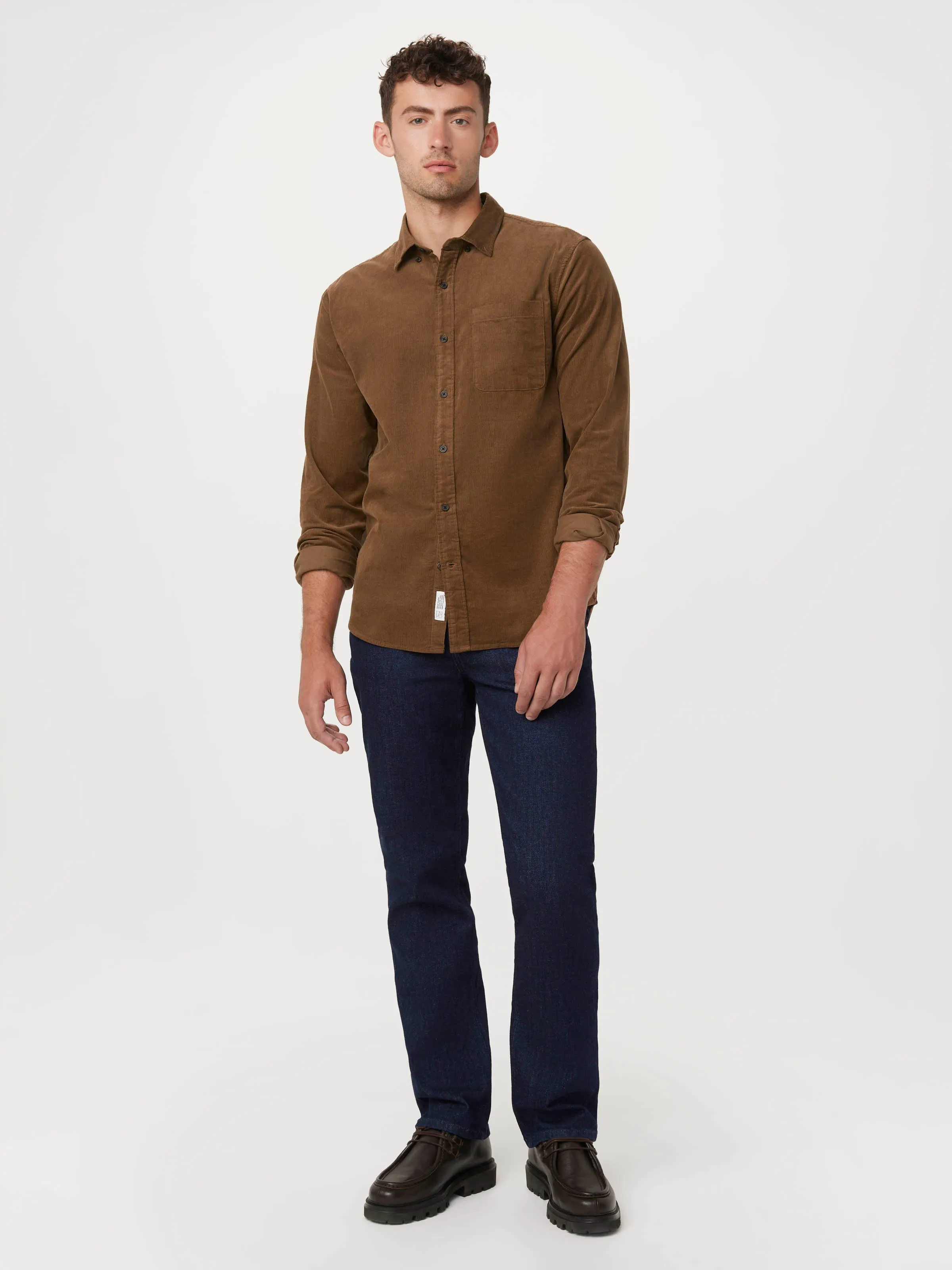 The Fine Corduroy Shirt in Medium Brown sold by Frank & Oak