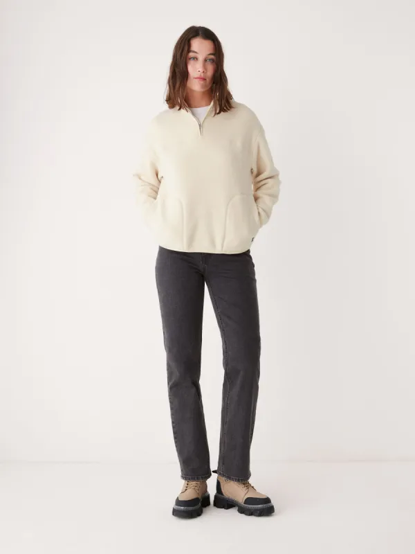 The Axis Polar Fleece Pullover in Vanilla sold by Frank & Oak