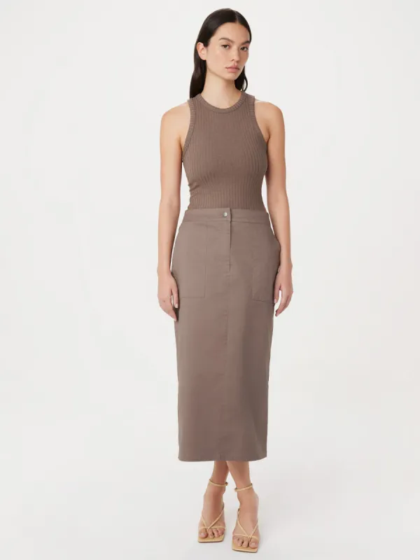 The Parachute Maxi Skirt in Pink Clay sold by Frank & Oak