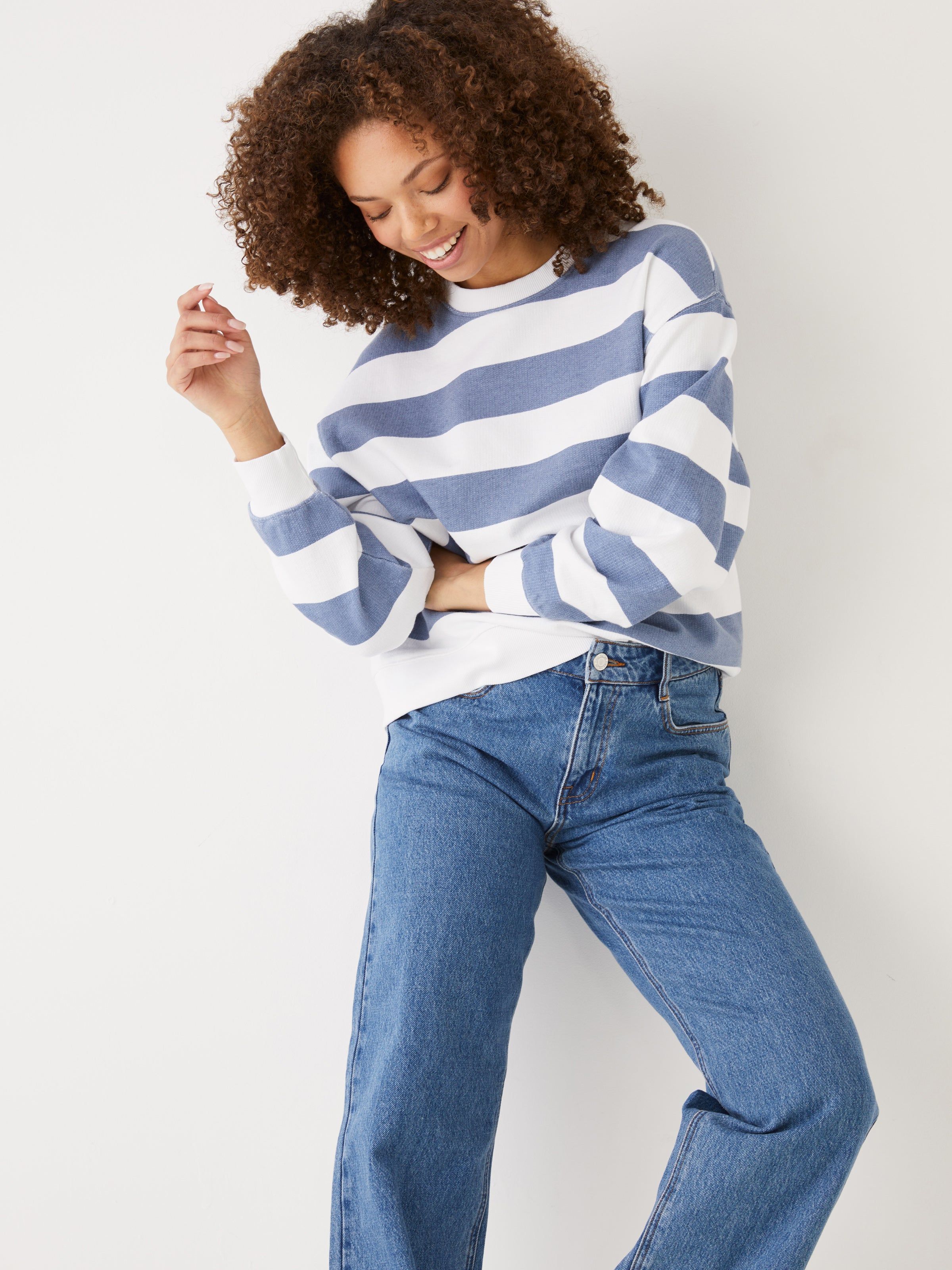 The Oversized French Terry Crewneck in Blue sold by Frank & Oak product image thumbnail 4