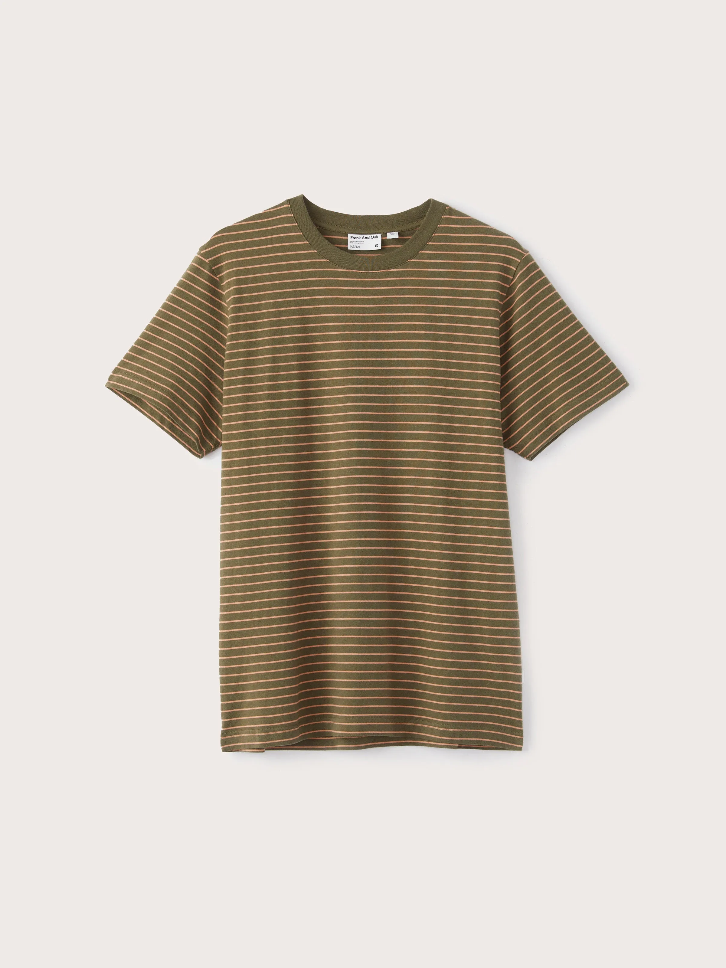 The Striped Slim T-Shirt in Dark Olive sold by Frank & Oak product image thumbnail 5