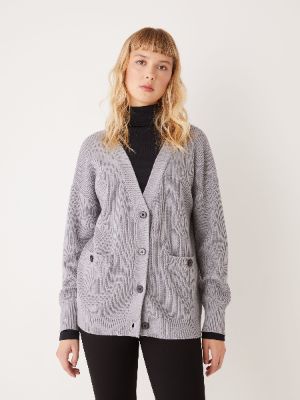 The Merino Wool Cardigan in Grey sold by Frank & Oak