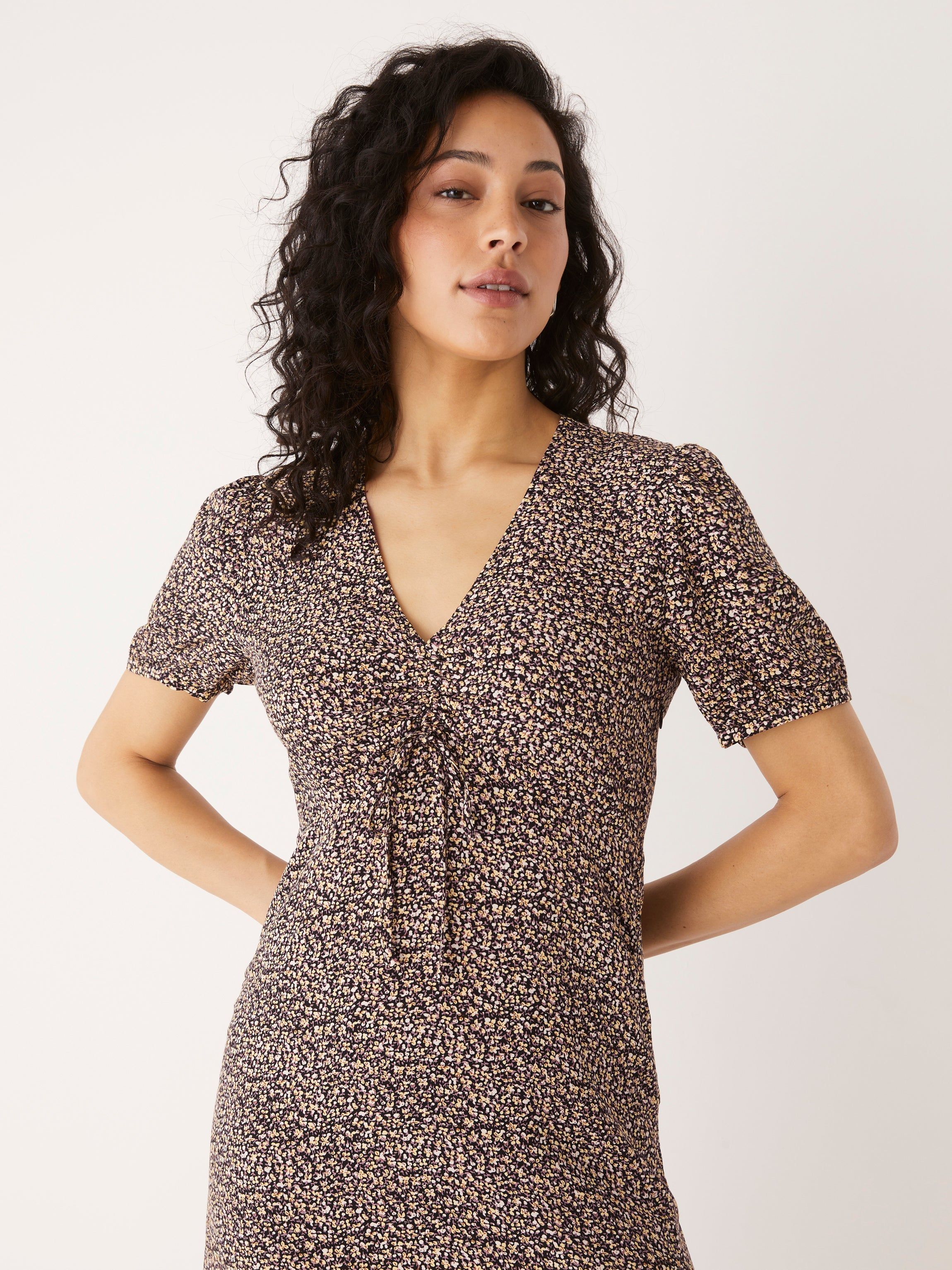 The Short Sleeve Printed Dress in Black sold by Frank & Oak product image thumbnail 2