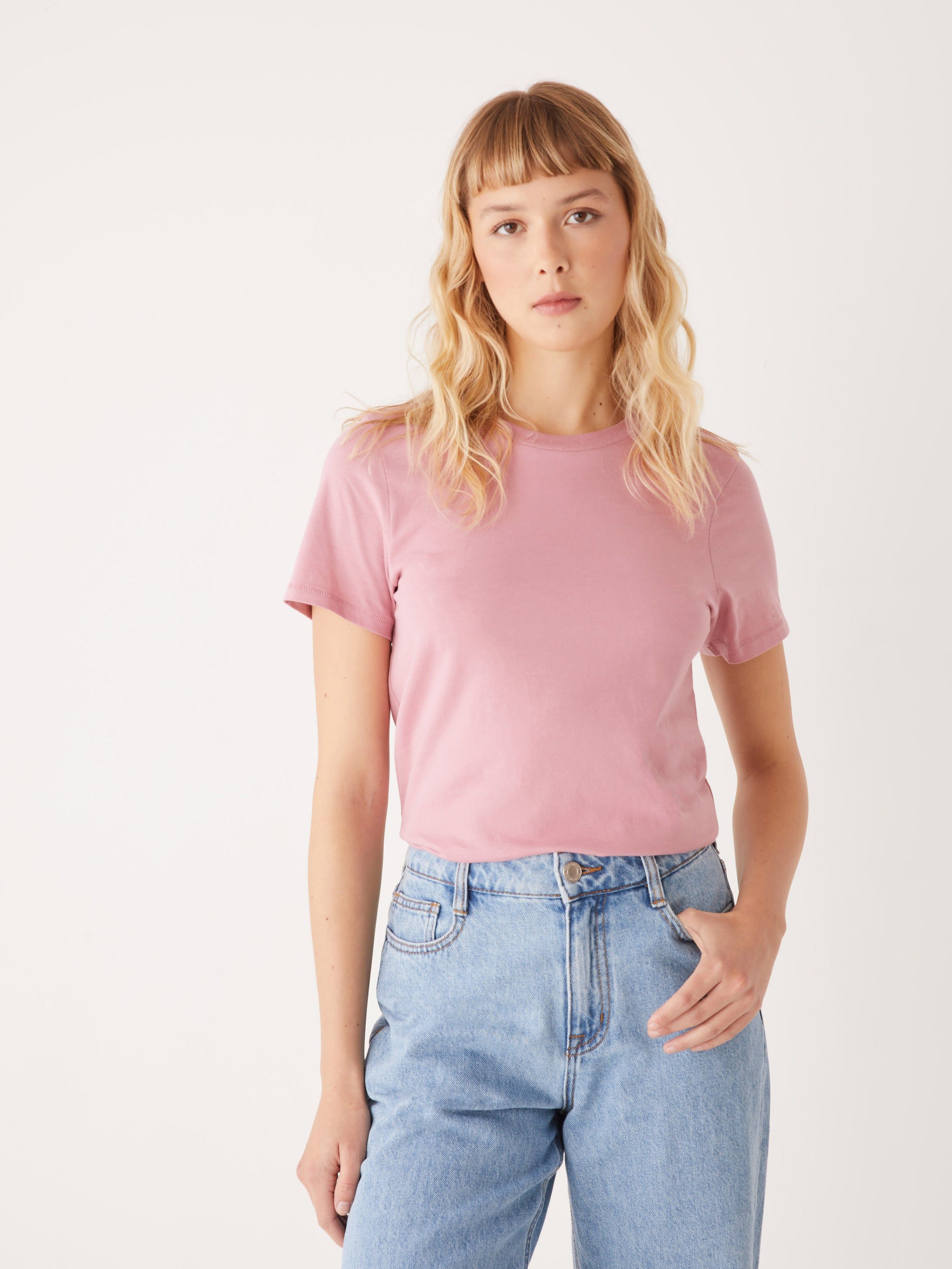 The Essential T-Shirt in Pink sold by Frank & Oak