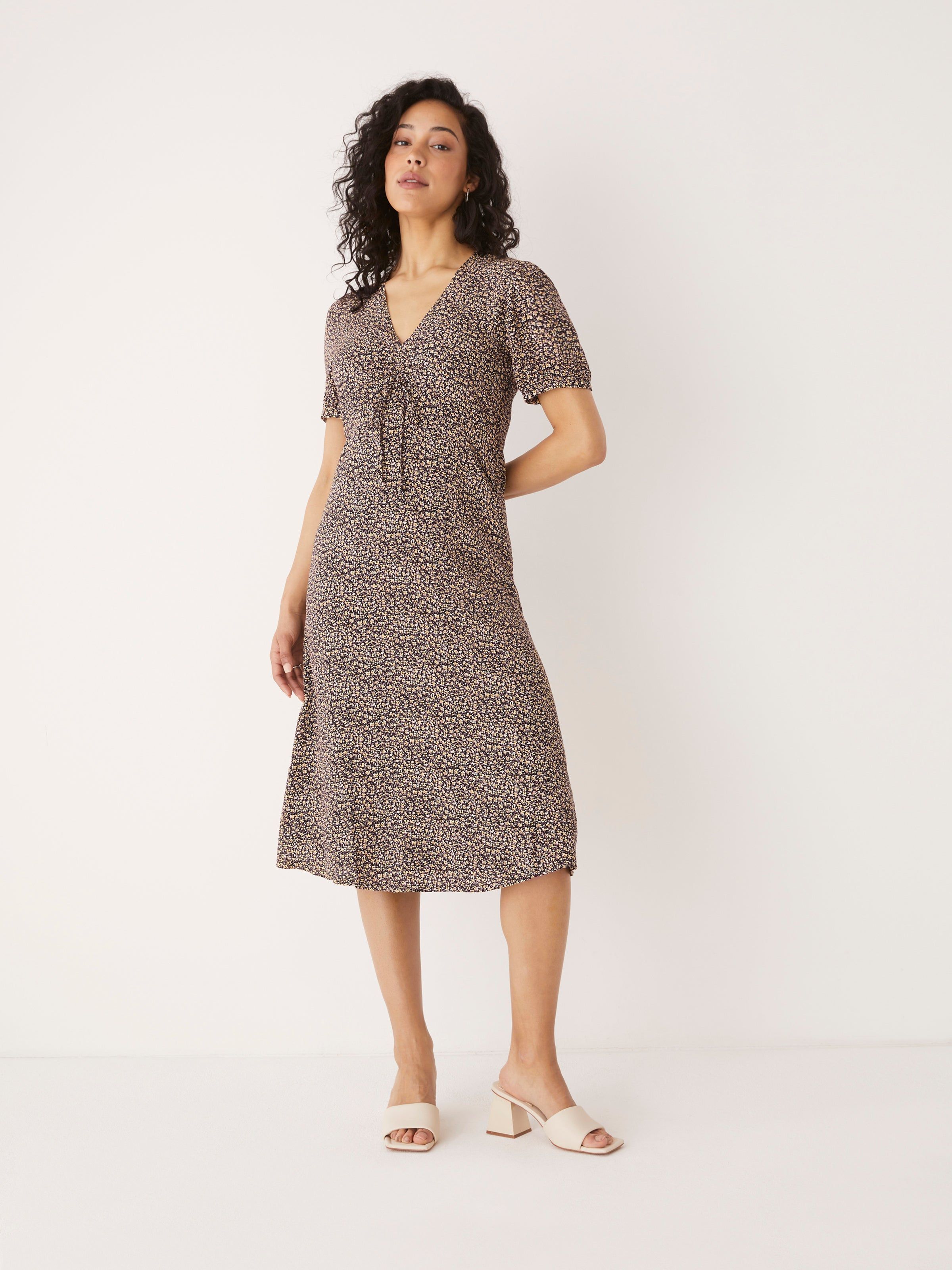 The Short Sleeve Printed Dress in Black sold by Frank & Oak product image thumbnail 5