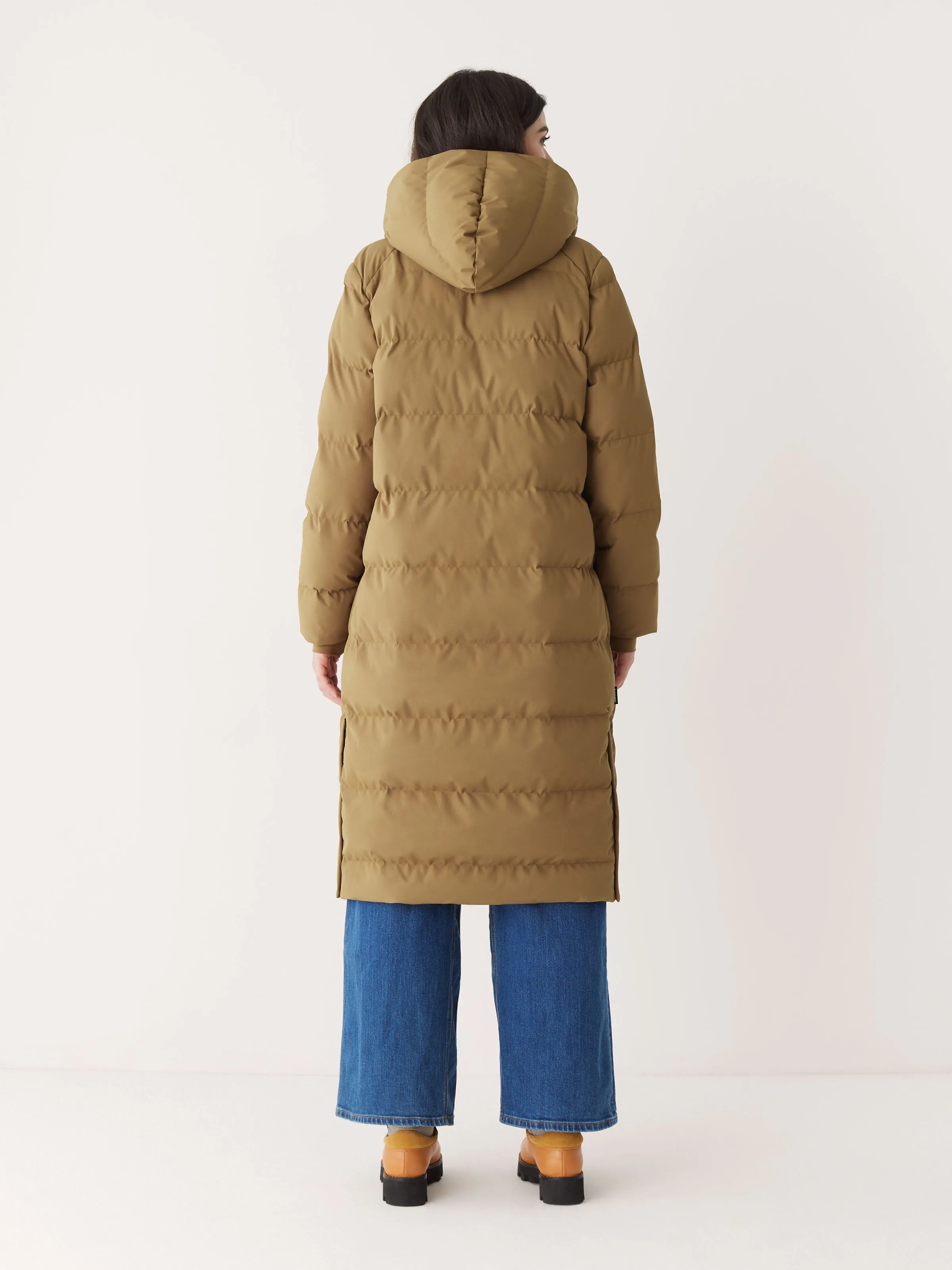 The Highland Long Puffer Coat in Amber Brown sold by Frank & Oak product image thumbnail 5