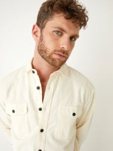 The Corduroy Shirt in White sold by Frank & Oak