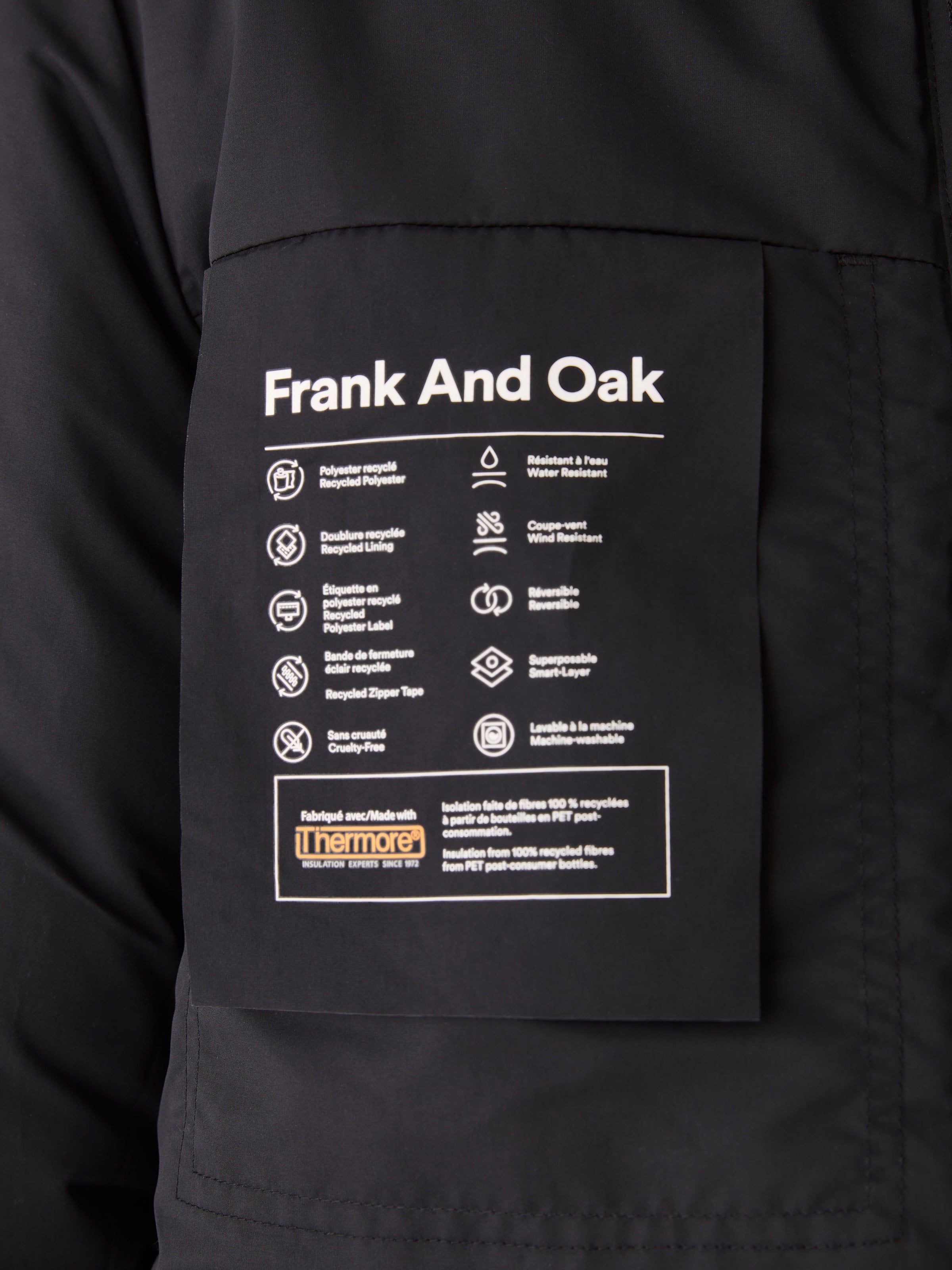 The Skyline Reversible Collared Jacket in Black sold by Frank & Oak product image thumbnail 3