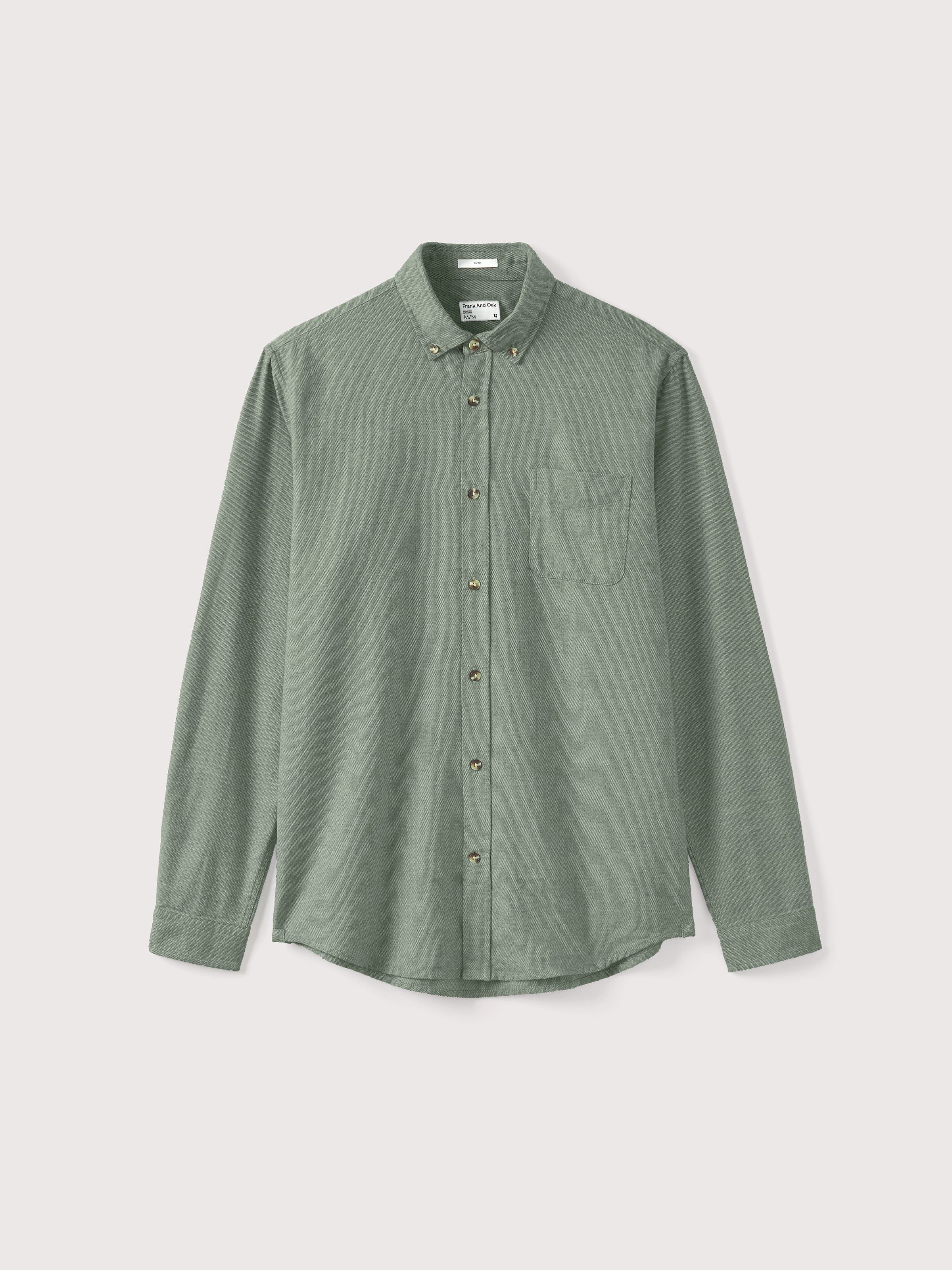 The Carlton Organic Cotton Shirt in Vetiver Green sold by Frank & Oak product image thumbnail 5