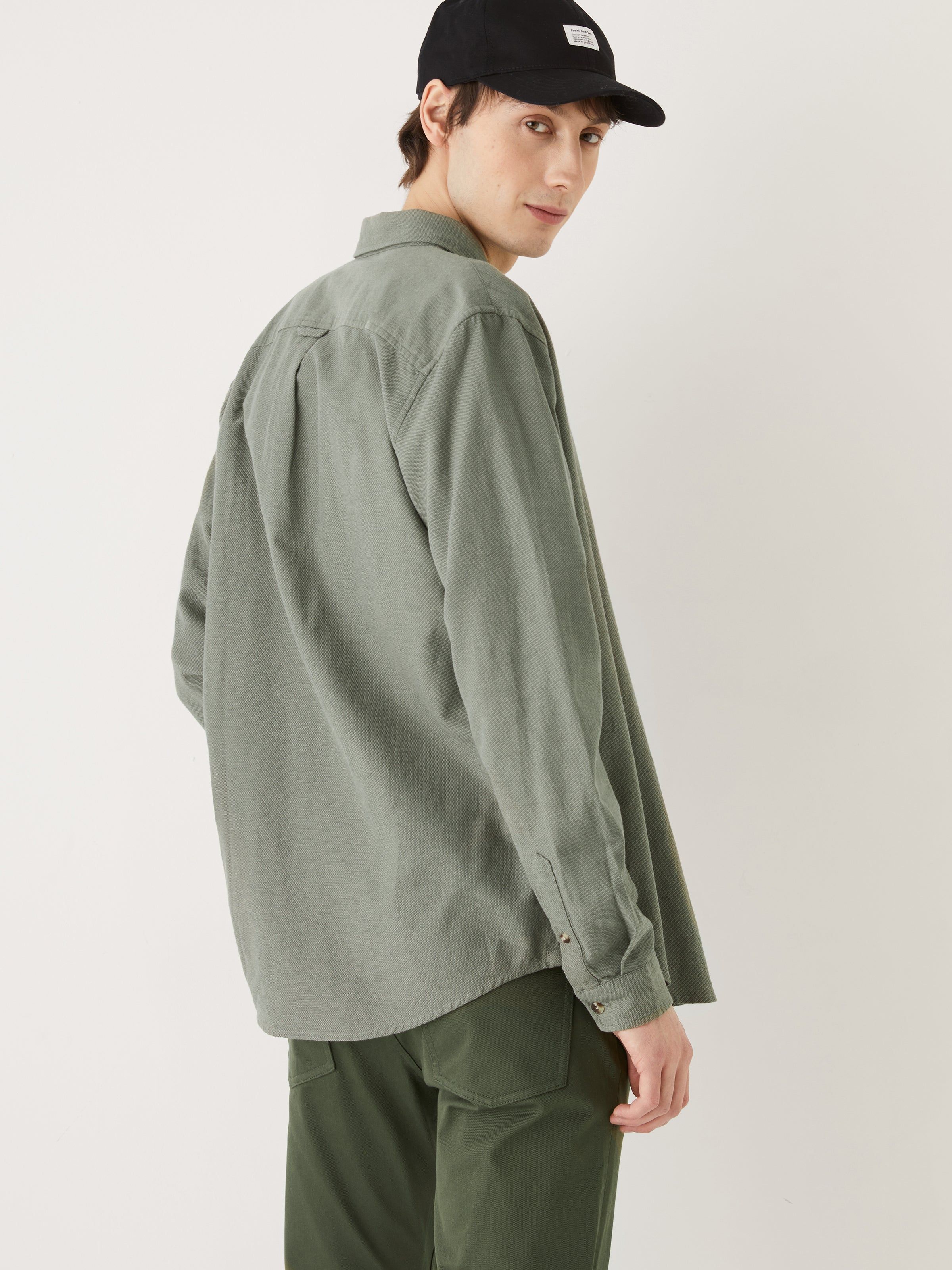 The Carlton Organic Cotton Shirt in Vetiver Green sold by Frank & Oak product image thumbnail 3