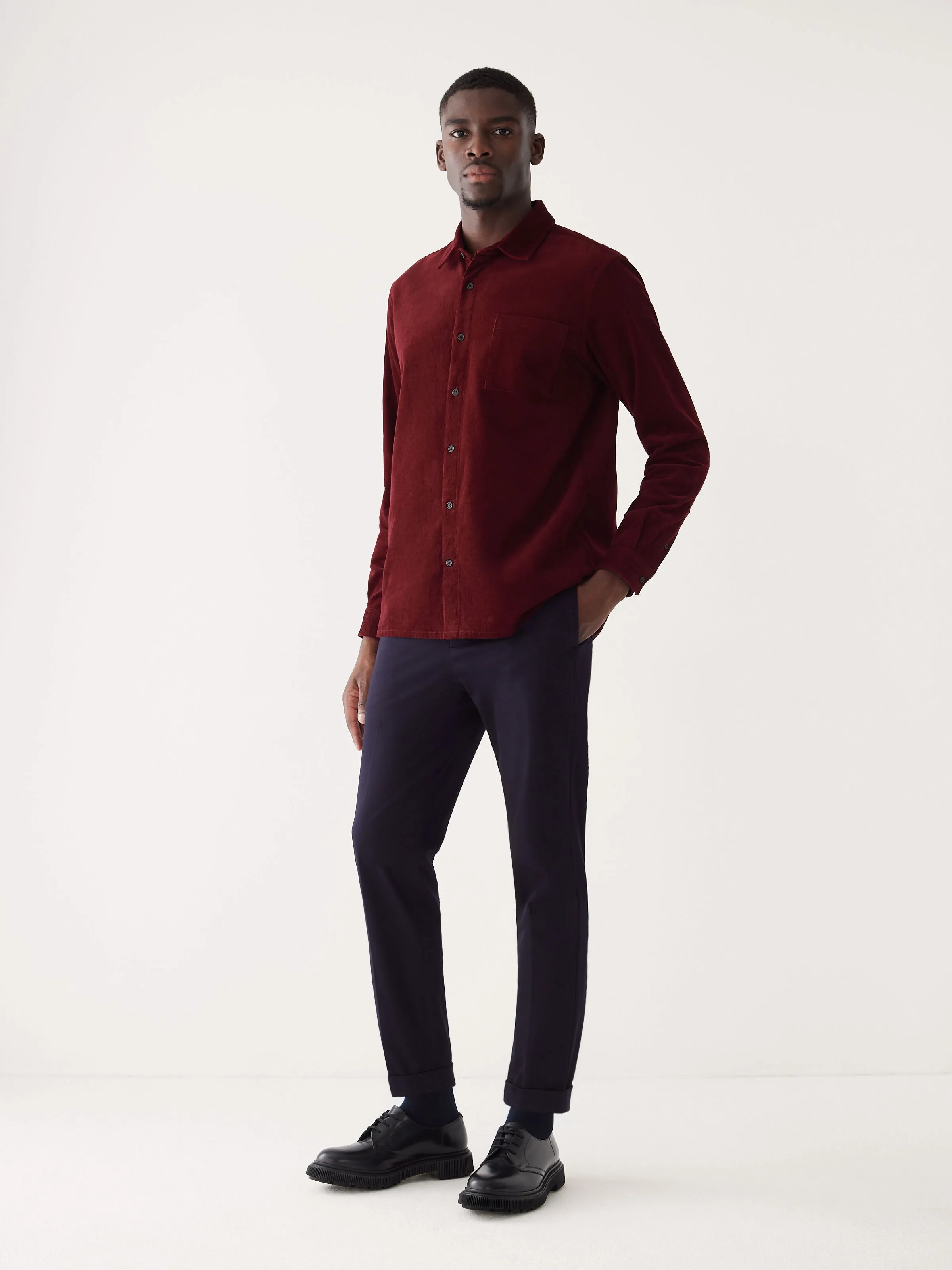 The Boxy Corduroy Shirt in Wine Red sold by Frank & Oak product image thumbnail 2