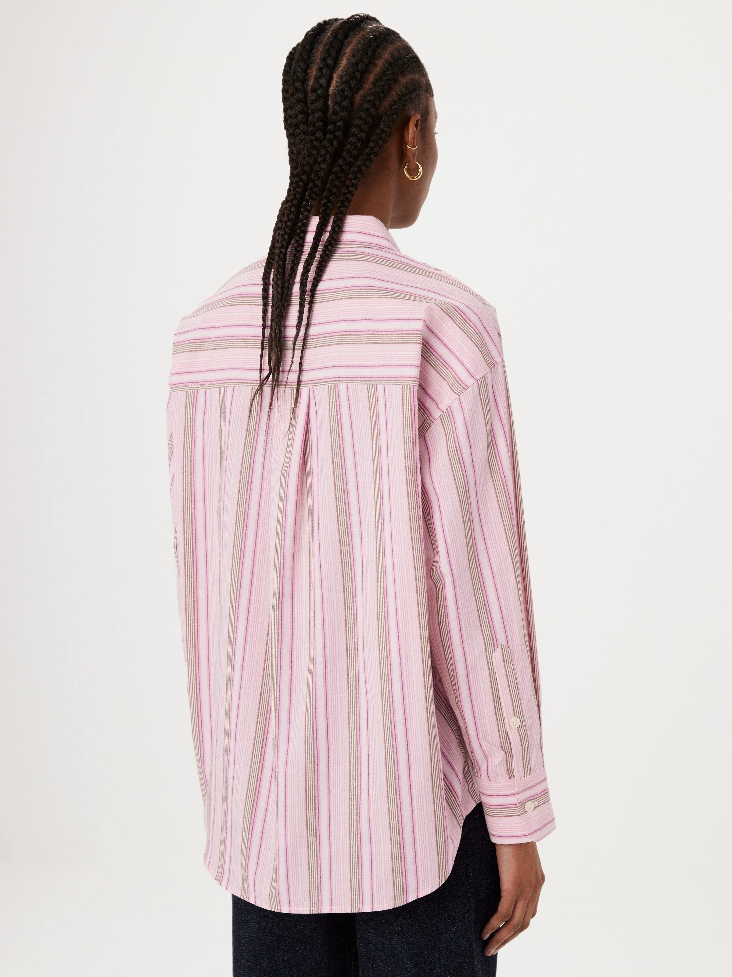The Loose Striped Kapok Shirt in Pink sold by Frank & Oak product image thumbnail 4