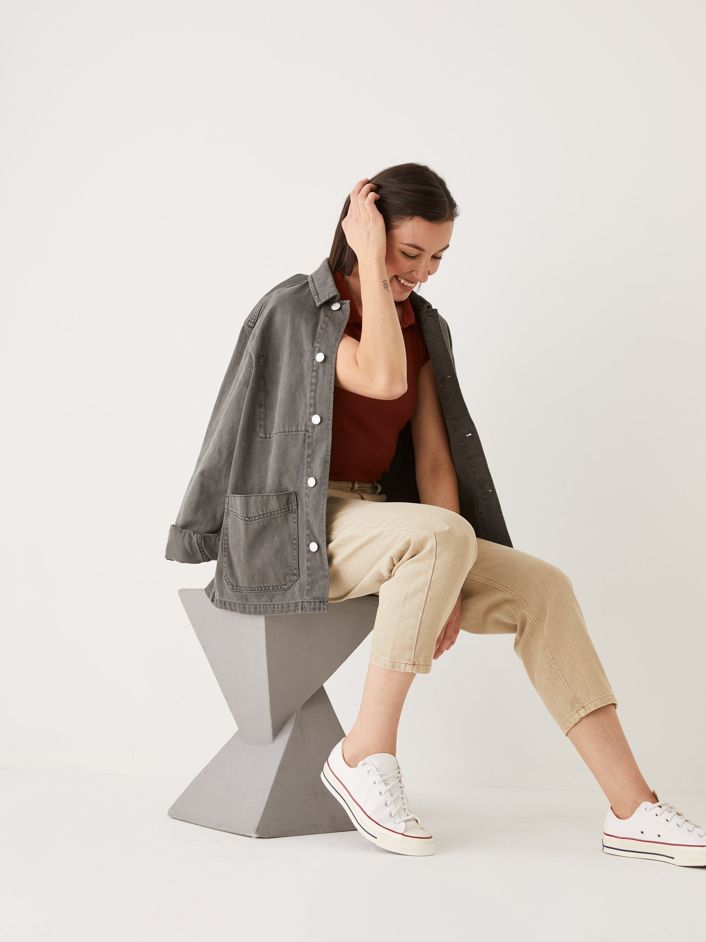 The Hemp Denim Overshirt in Coal sold by Frank & Oak product image thumbnail 12