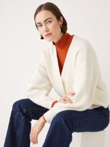 The Seawool® Cardigan in White sold by Frank & Oak