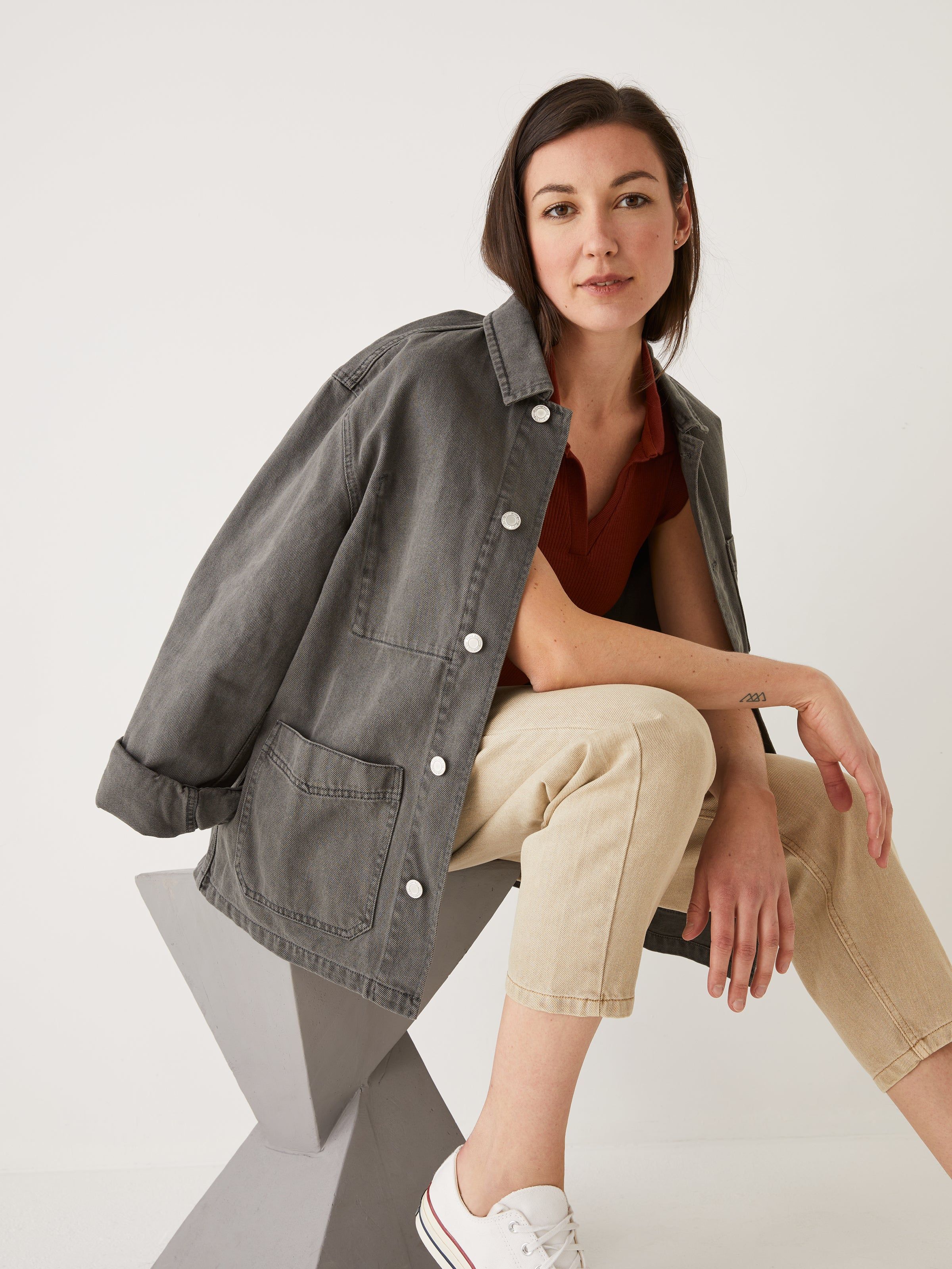 The Hemp Denim Overshirt in Coal sold by Frank & Oak product image thumbnail 10