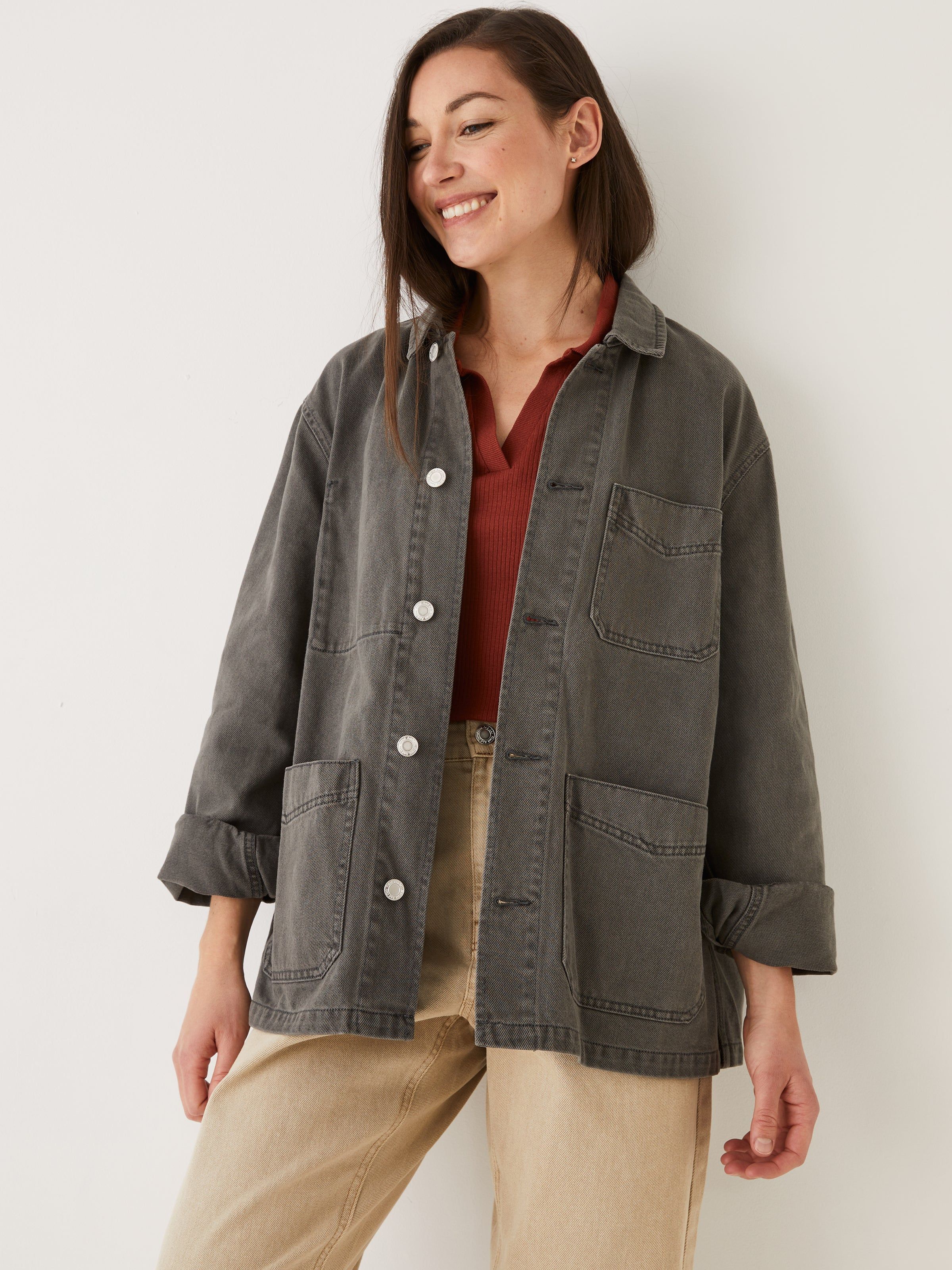 The Hemp Denim Overshirt in Coal sold by Frank & Oak product image thumbnail 8