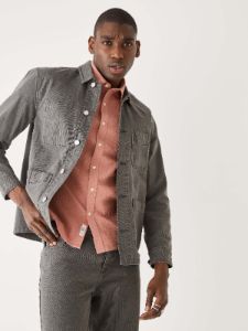 The Hemp Denim Overshirt in Coal sold by Frank & Oak