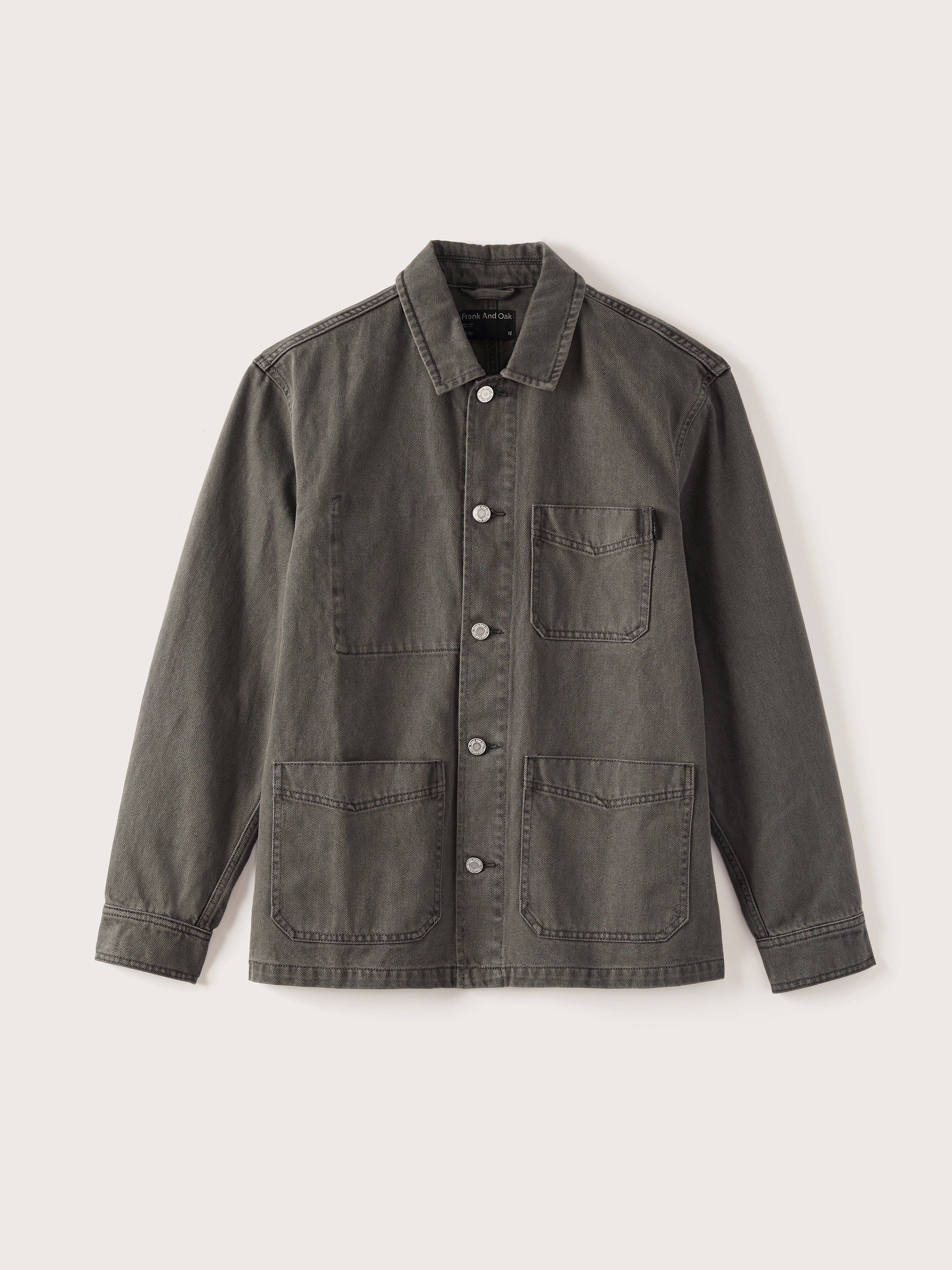 The Hemp Denim Overshirt in Coal sold by Frank & Oak