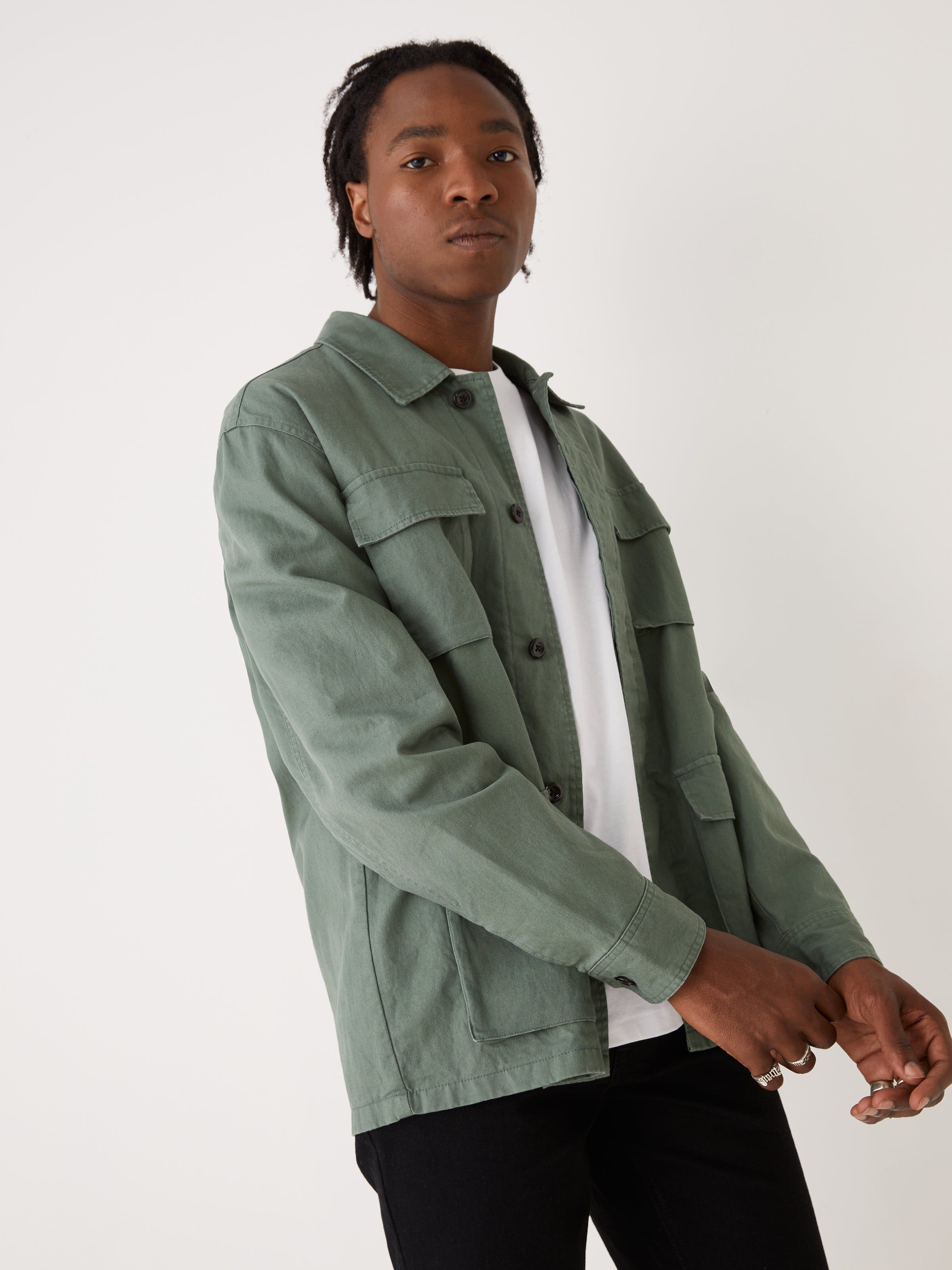 The Relaxed Fit Utility Jacket in Green sold by Frank & Oak product image thumbnail 4