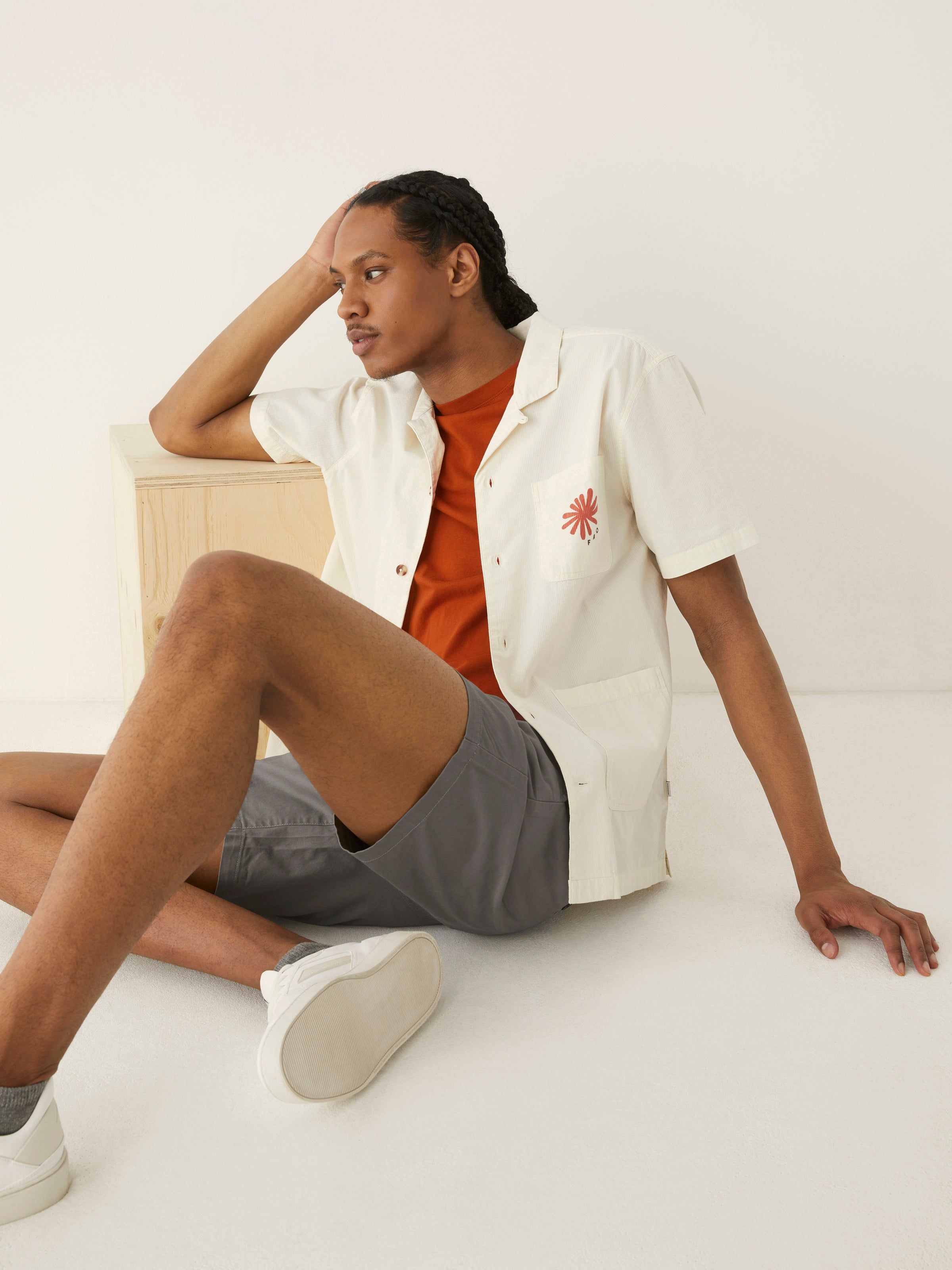 The Seersucker Summer Overshirt in White sold by Frank & Oak product image thumbnail 5