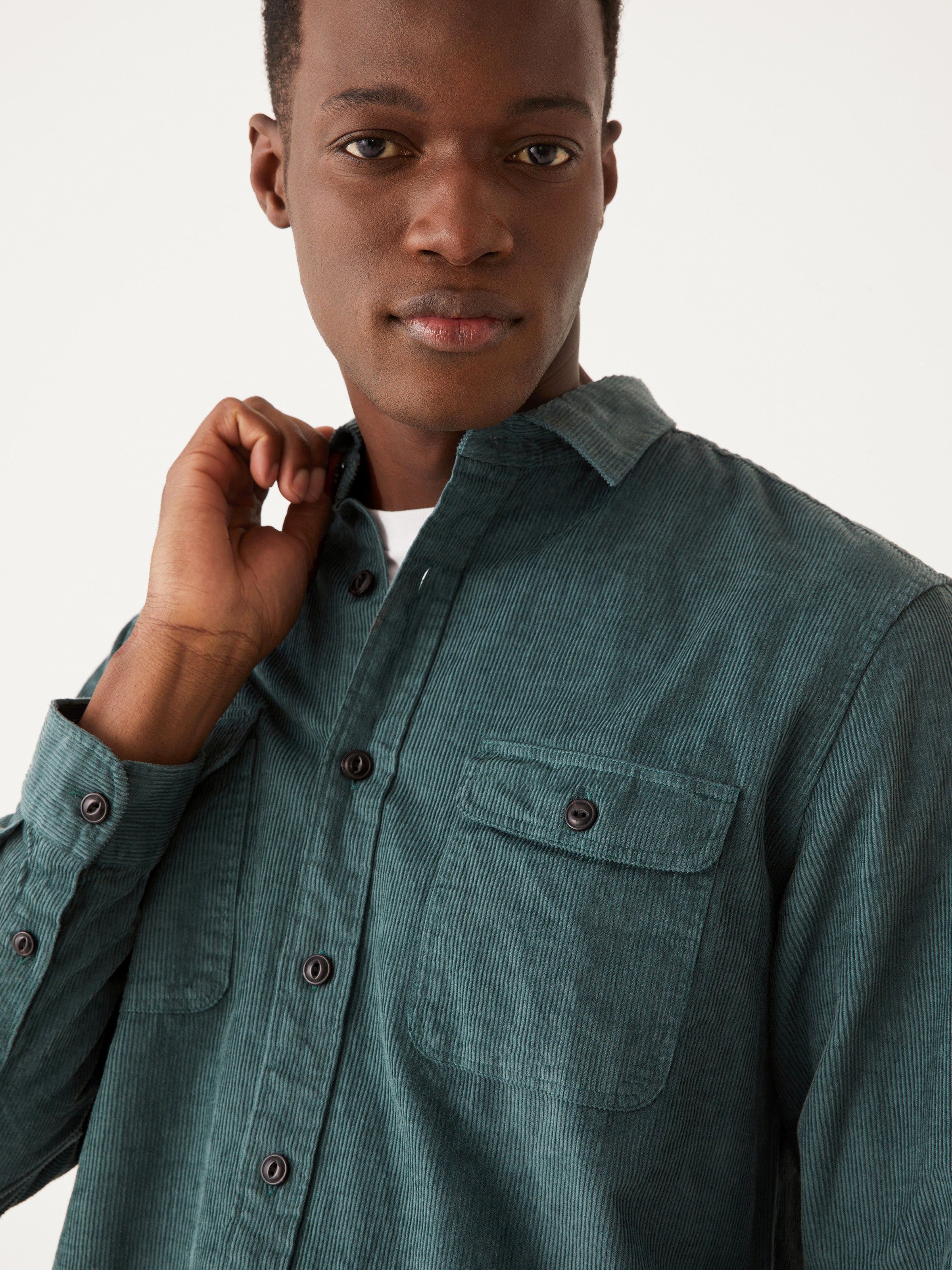 The Corduroy Shirt in Atlantic Green sold by Frank & Oak product image thumbnail 5