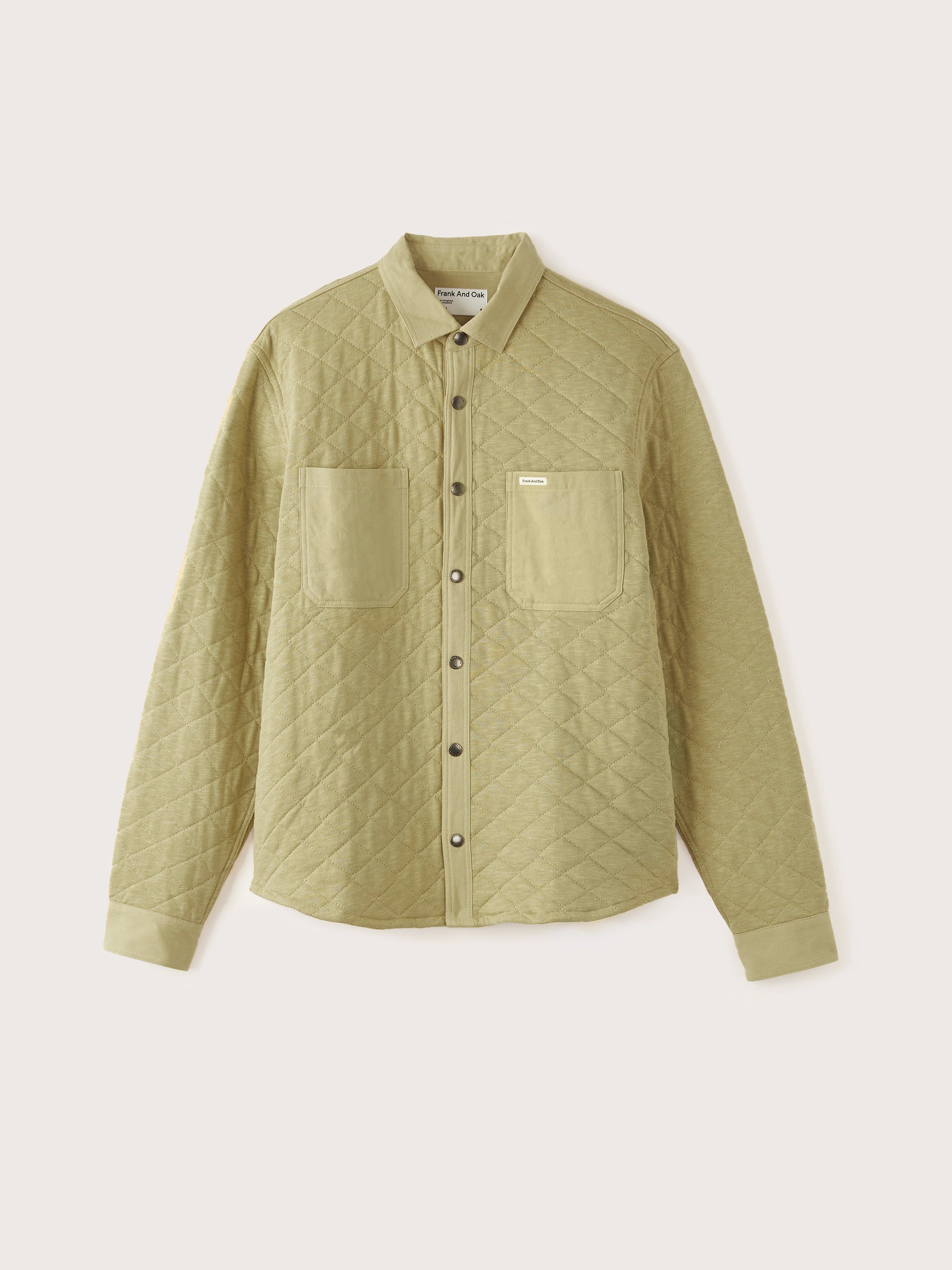 The Quilted Overshirt in Grey Green sold by Frank & Oak product image thumbnail 5