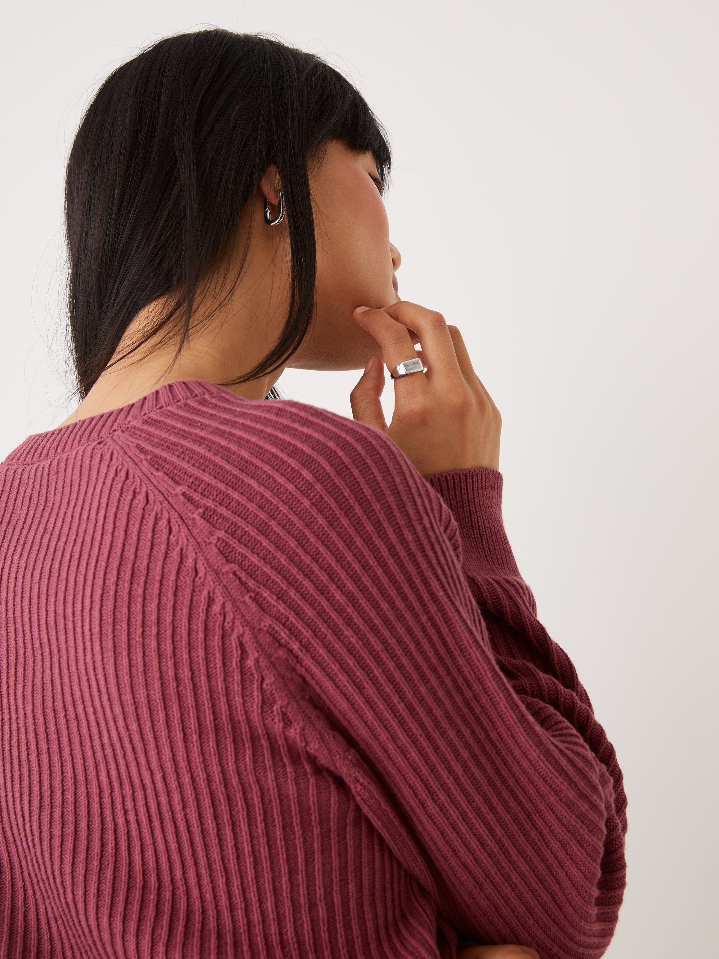 The Organic Cotton Crewneck Sweater in Maroon red sold by Frank & Oak product image thumbnail 3
