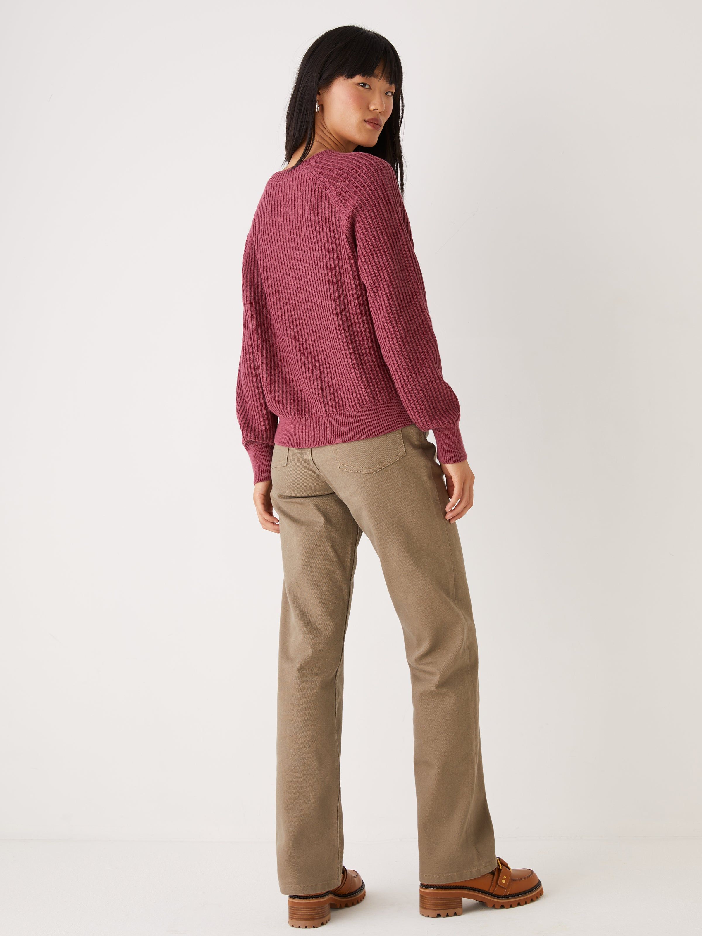 The Organic Cotton Crewneck Sweater in Maroon red sold by Frank & Oak product image thumbnail 6