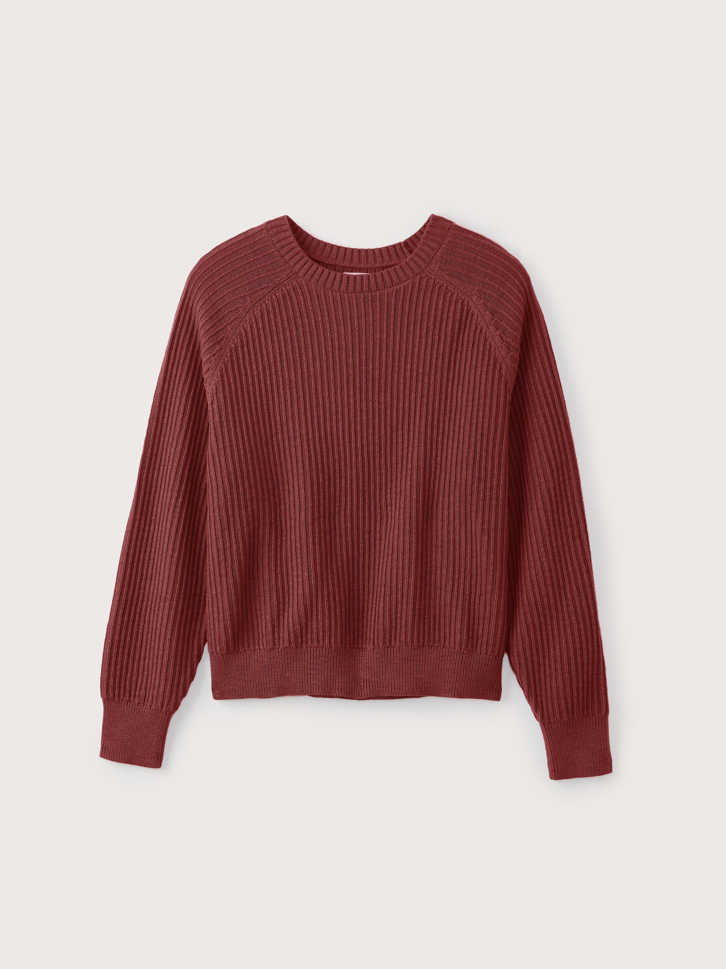 The Organic Cotton Crewneck Sweater in Maroon red sold by Frank & Oak product image thumbnail 9