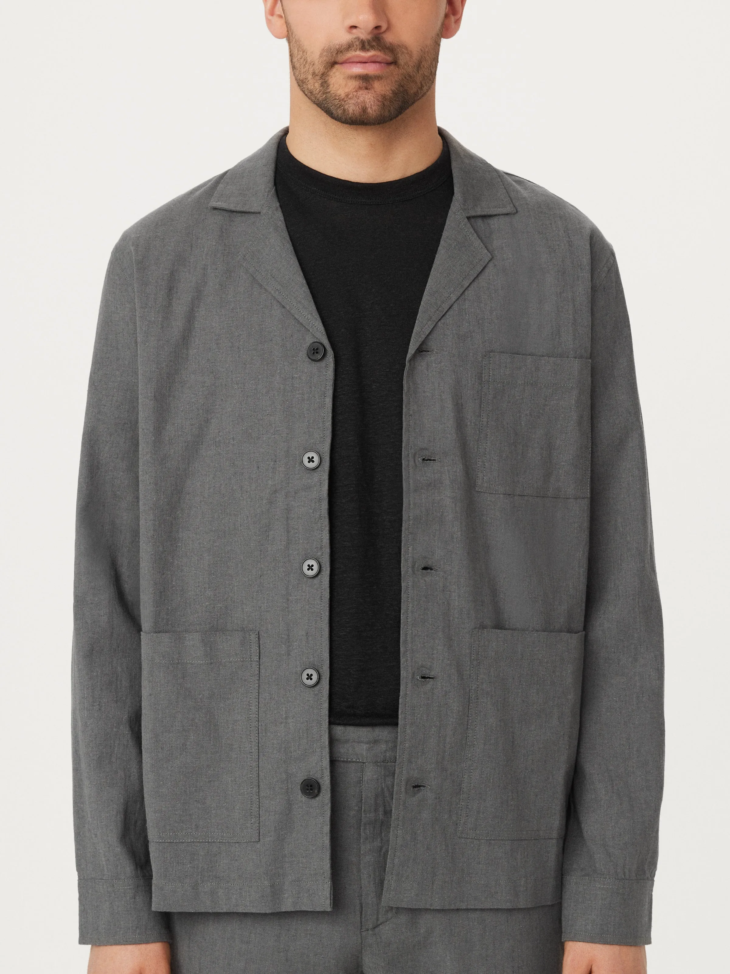 The Linen Overshirt in Smoky Green sold by Frank & Oak product image thumbnail 4
