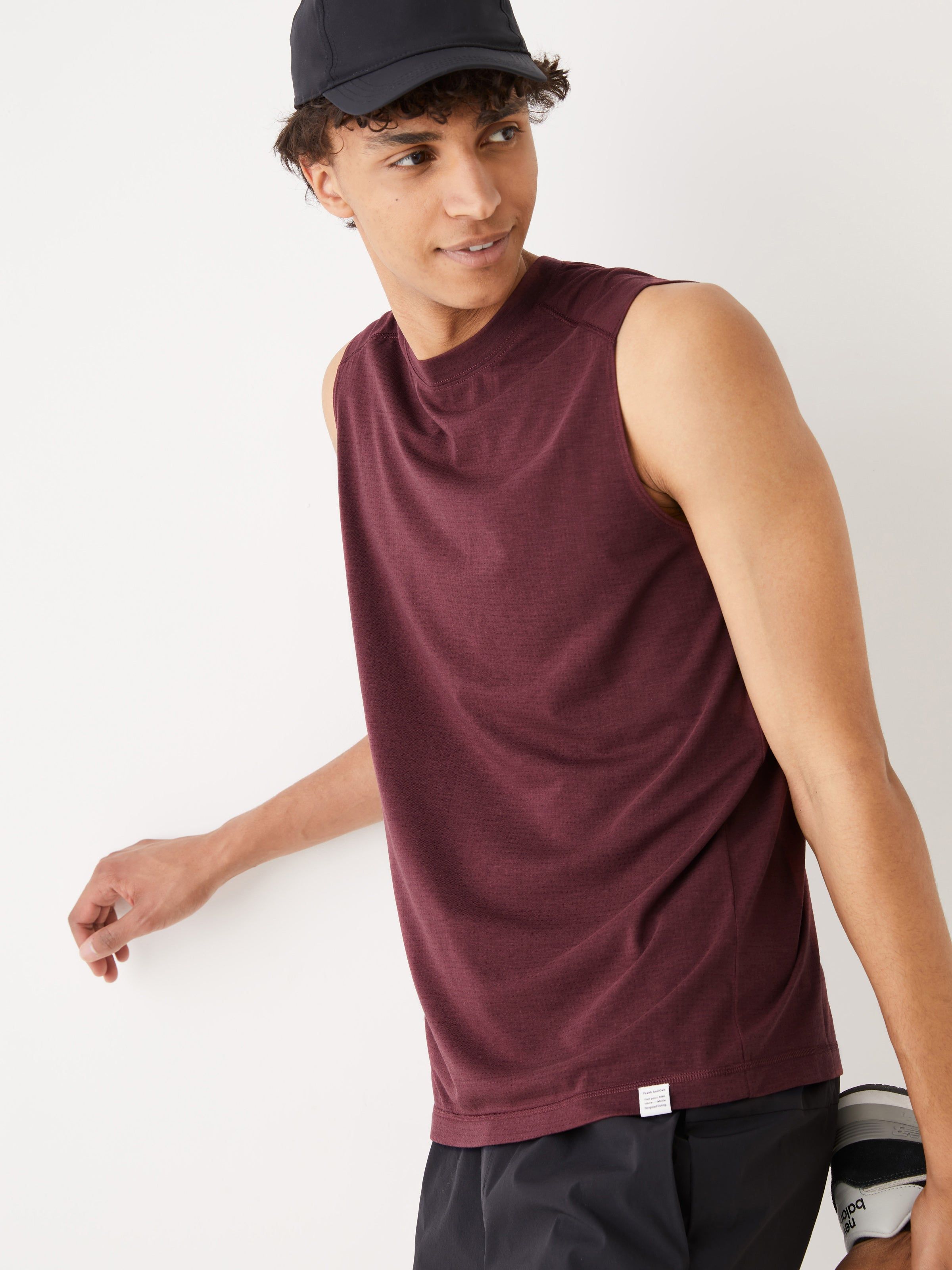 The Motion Tank Top in Dark Red sold by Frank & Oak product image thumbnail 3