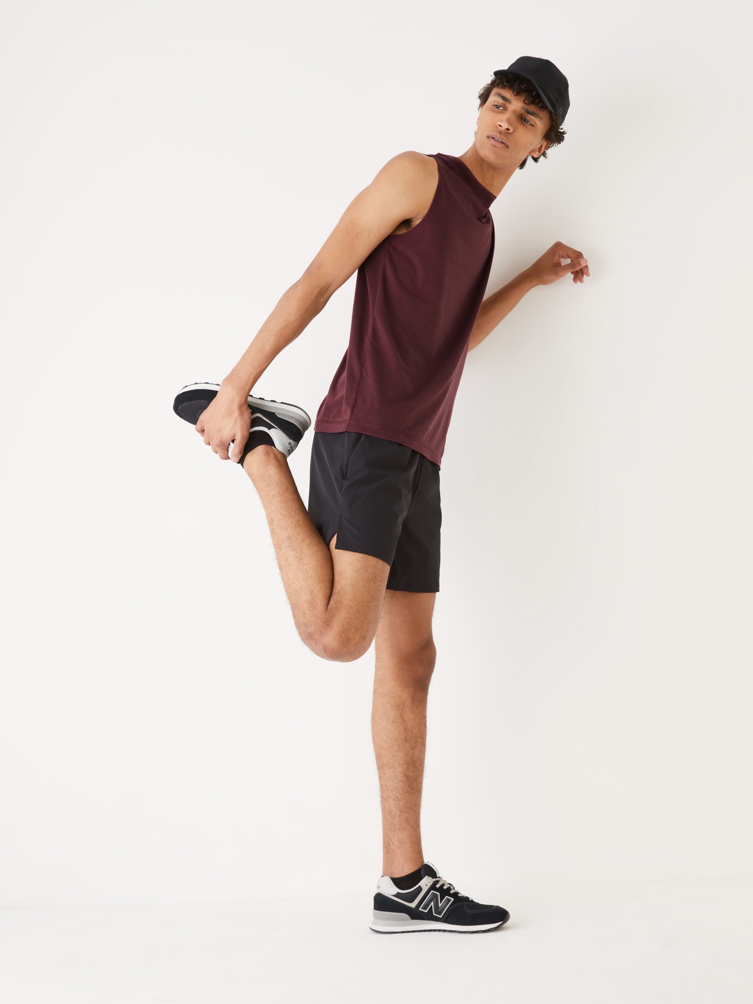 The Motion Tank Top in Dark Red sold by Frank & Oak