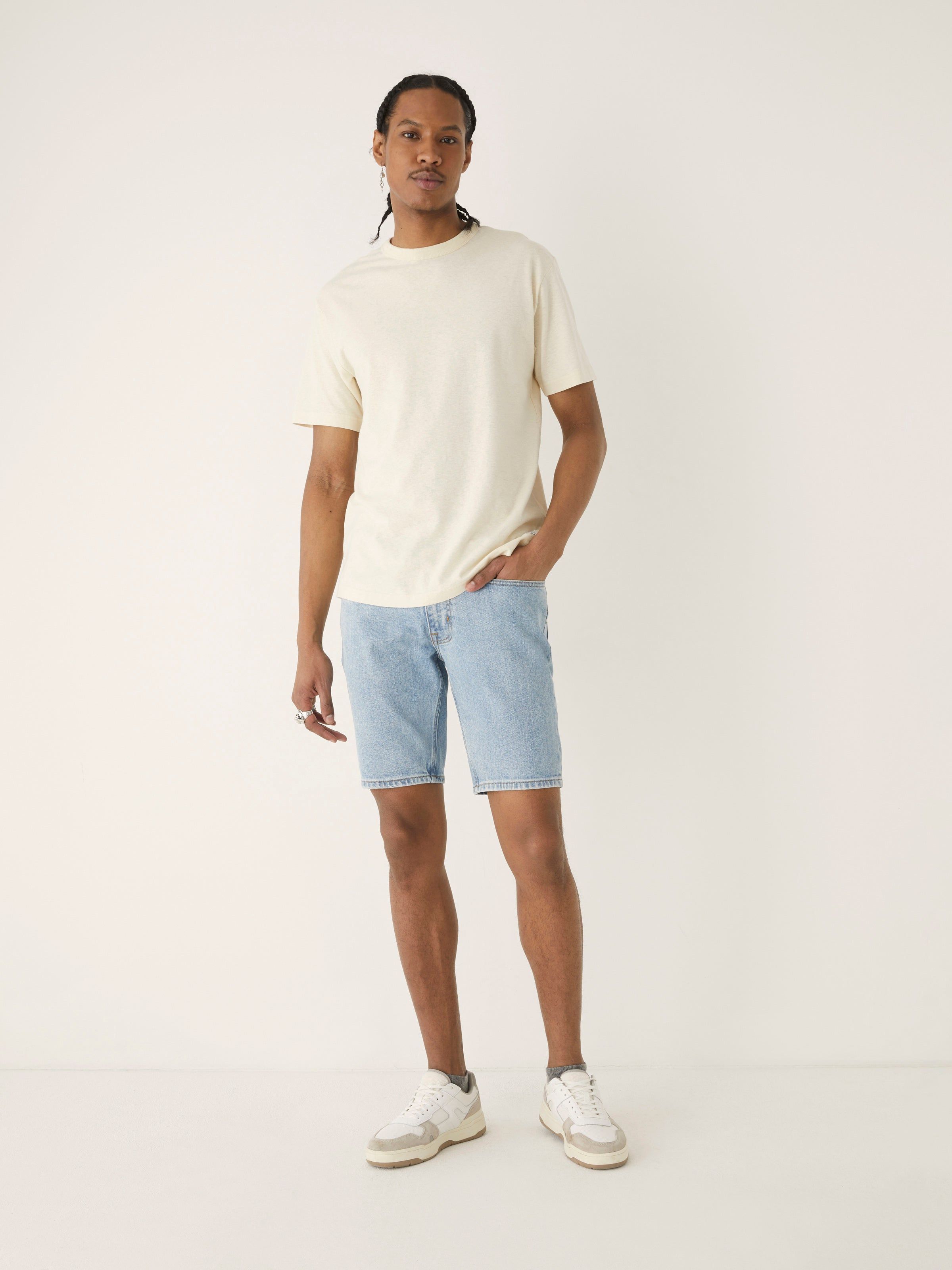 The Arc Hemp T-Shirt in White sold by Frank & Oak