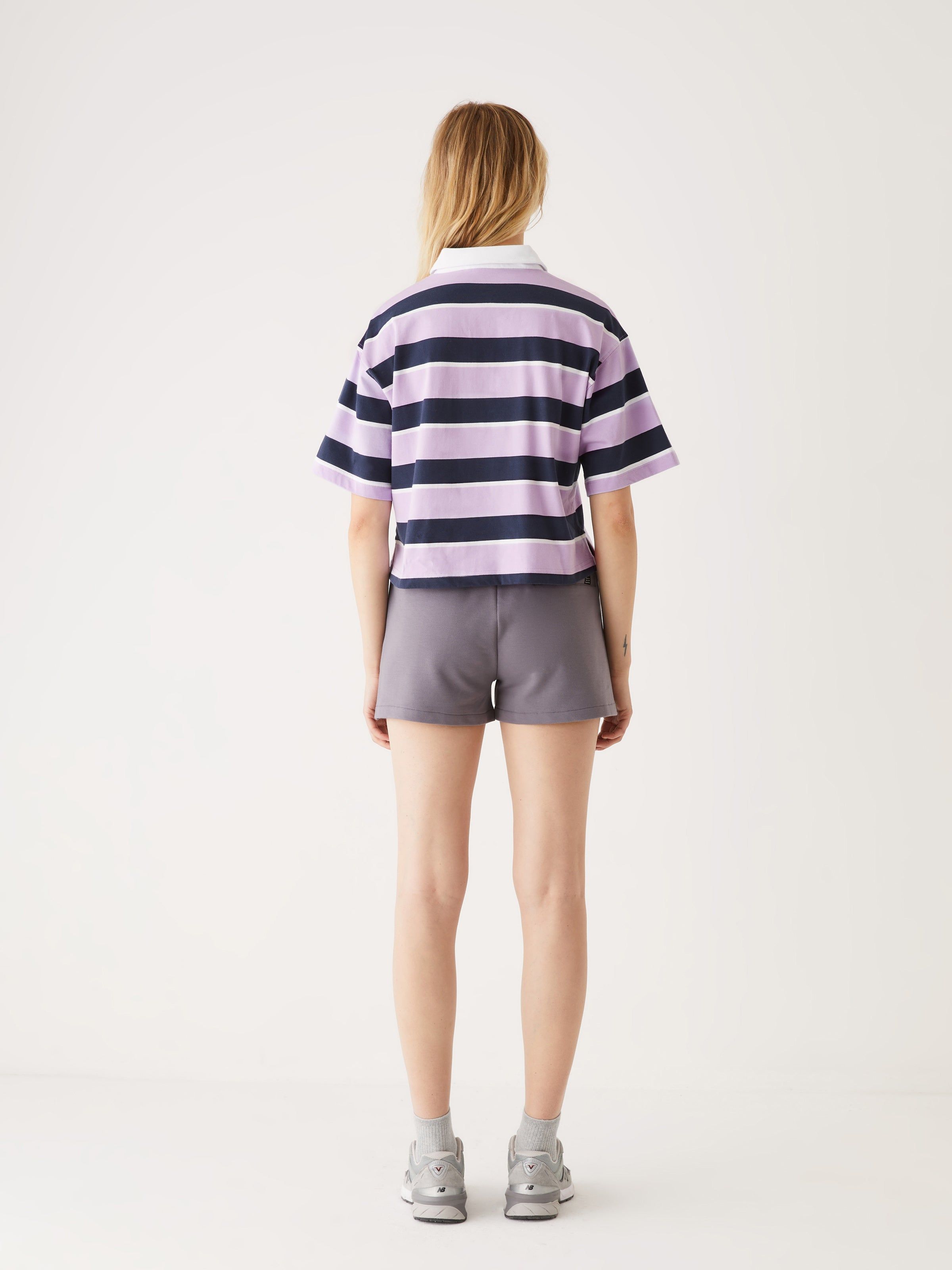 The Cropped Organic Cotton Polo in Purple sold by Frank & Oak product image thumbnail 5