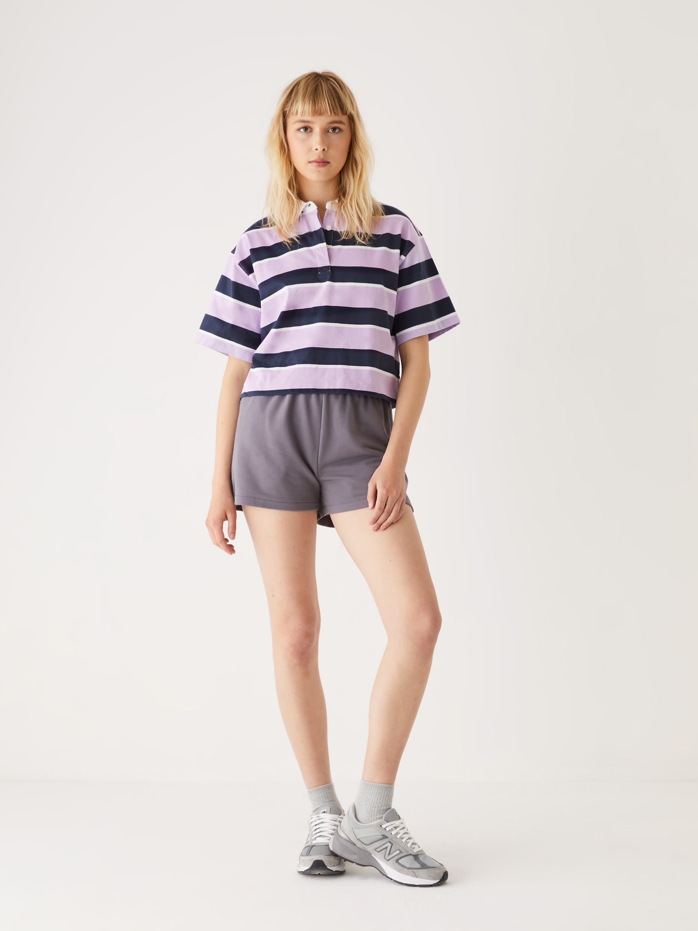 The Cropped Organic Cotton Polo in Purple sold by Frank & Oak product image thumbnail 4