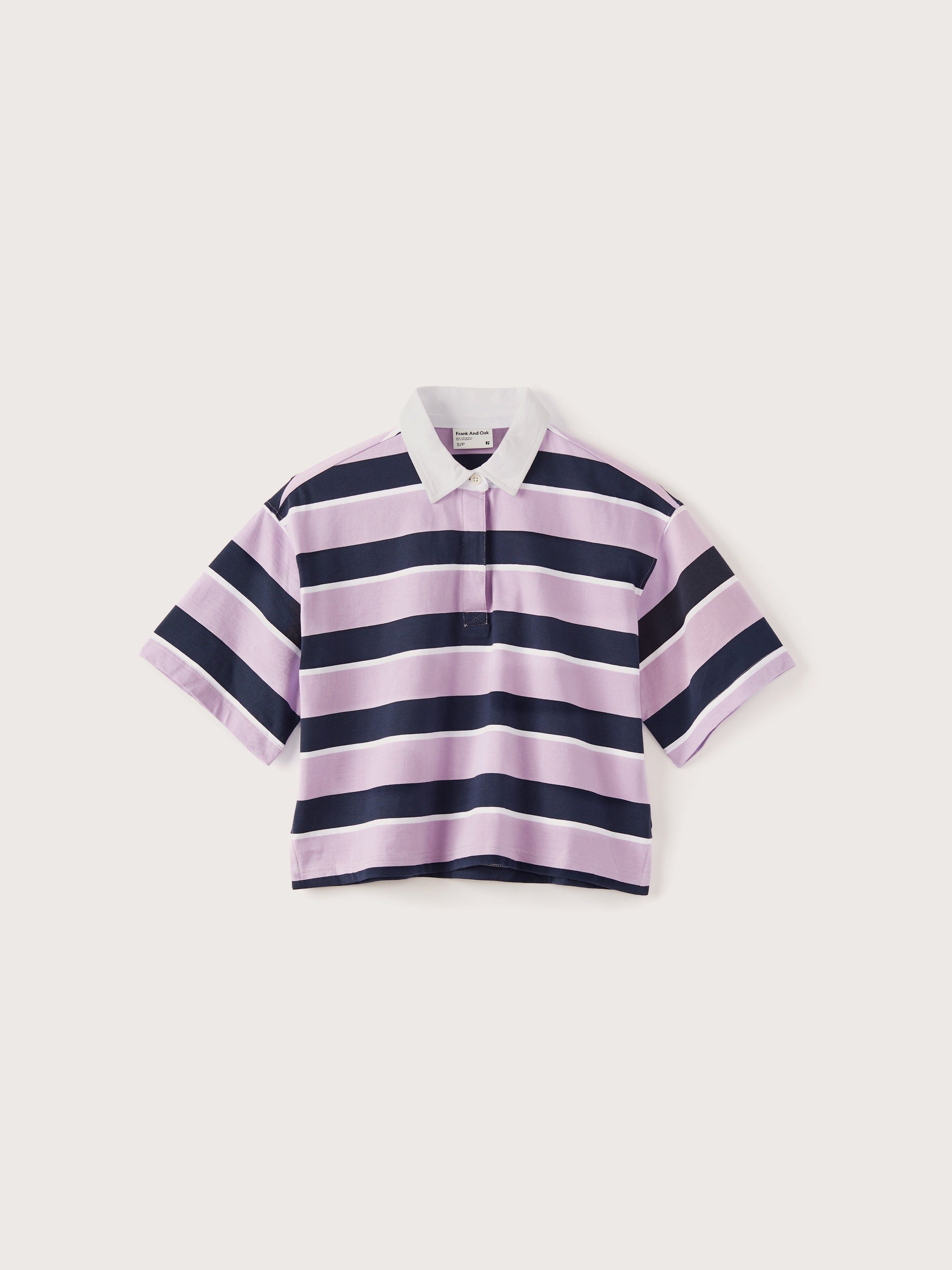 The Cropped Organic Cotton Polo in Purple sold by Frank & Oak product image thumbnail 2