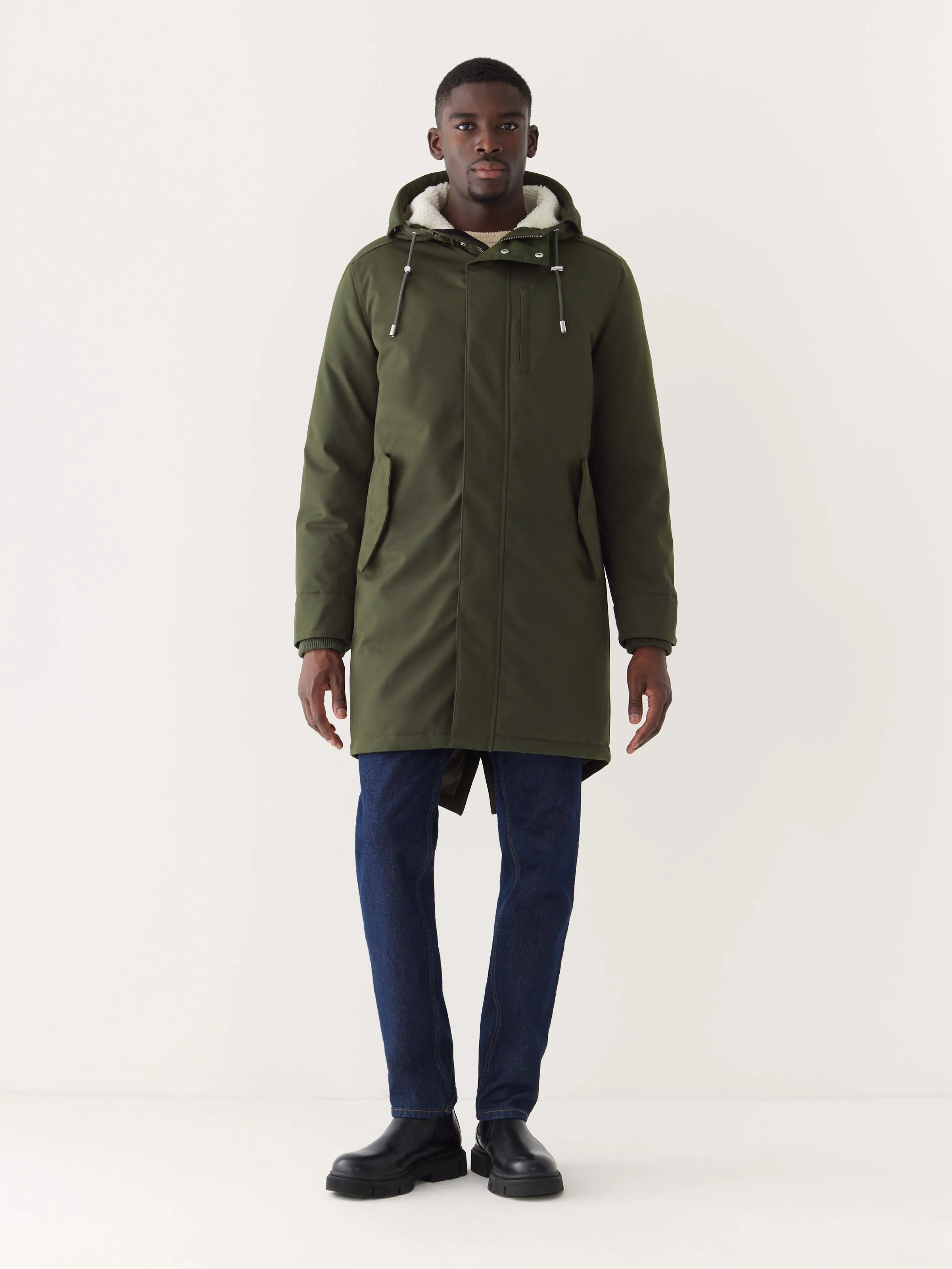 The Alpine Parka in Rosin sold by Frank & Oak