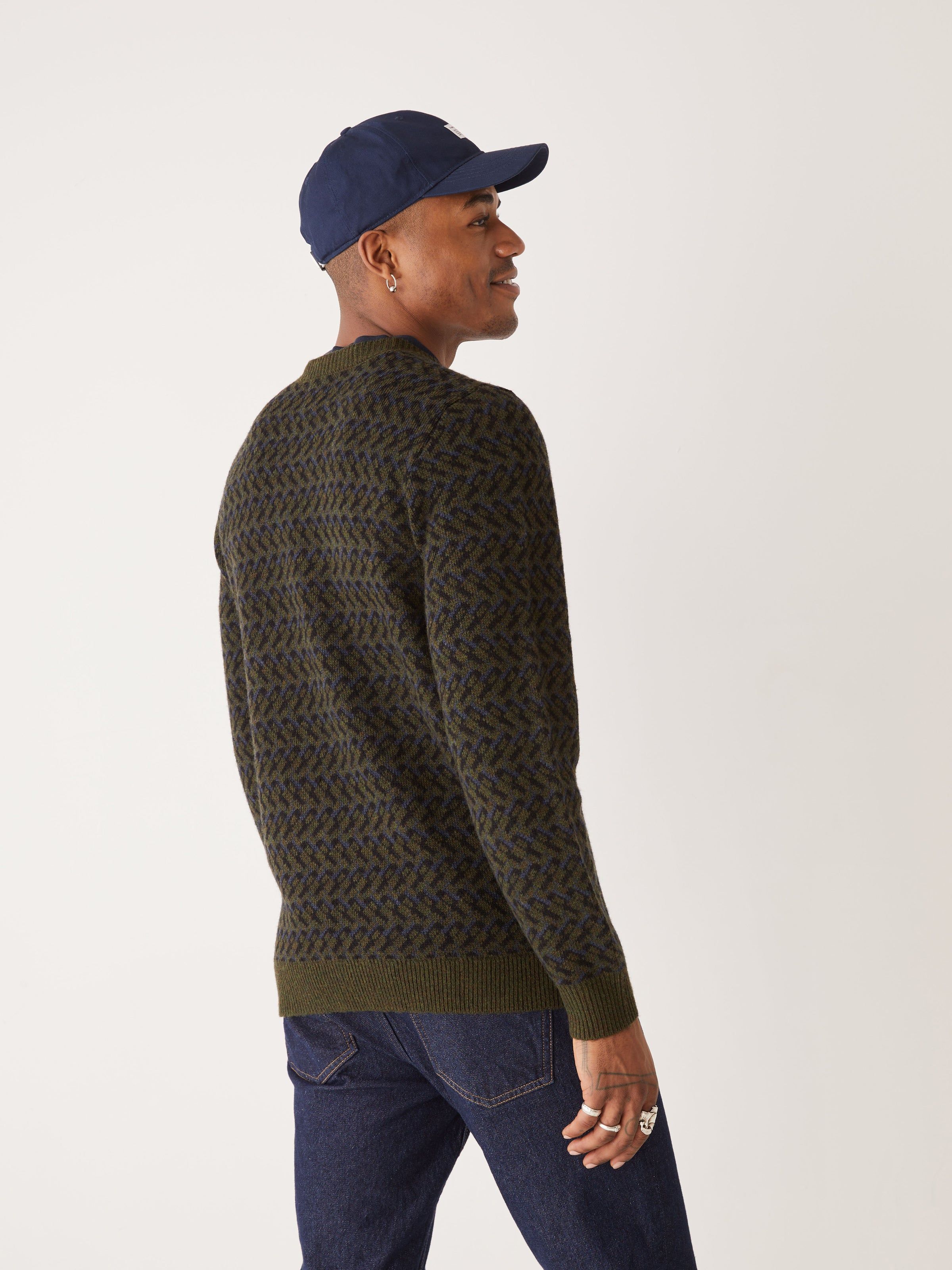 The Jacquard Crewneck Sweater in Dark Green sold by Frank & Oak product image thumbnail 4