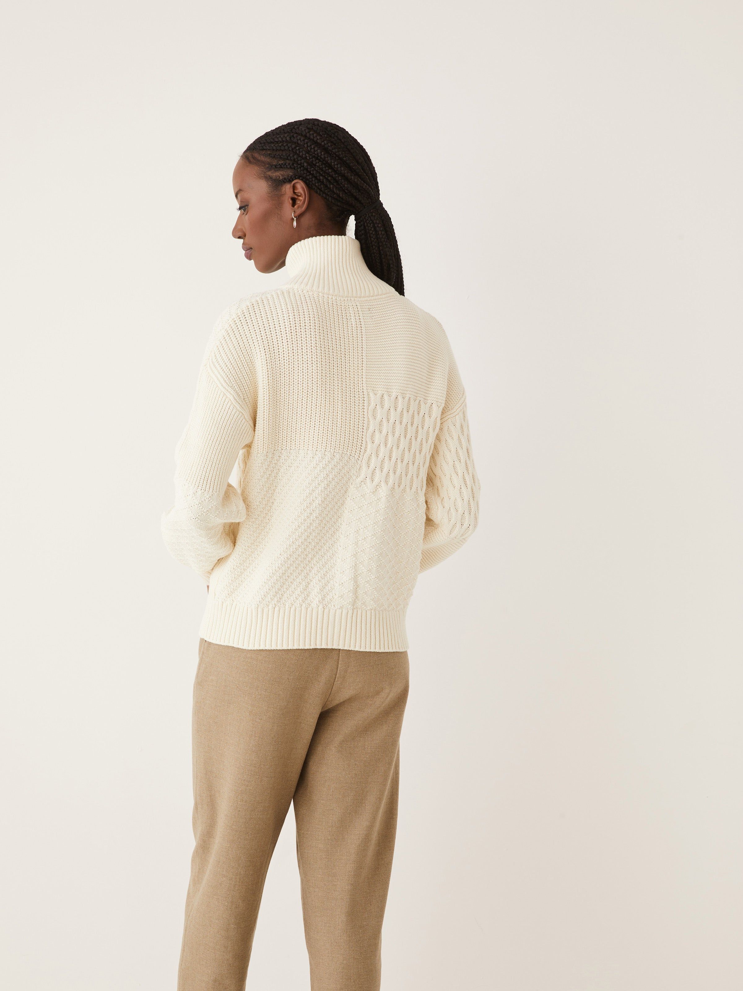 The Patchwork Sweater in White sold by Frank & Oak product image thumbnail 4
