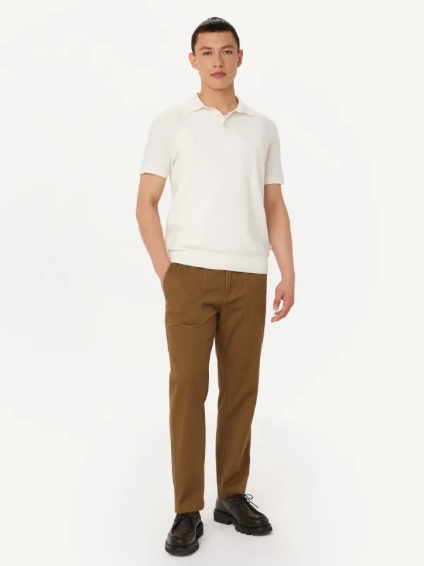 The Mixed-Stitch Polo in Cloud sold by Frank & Oak