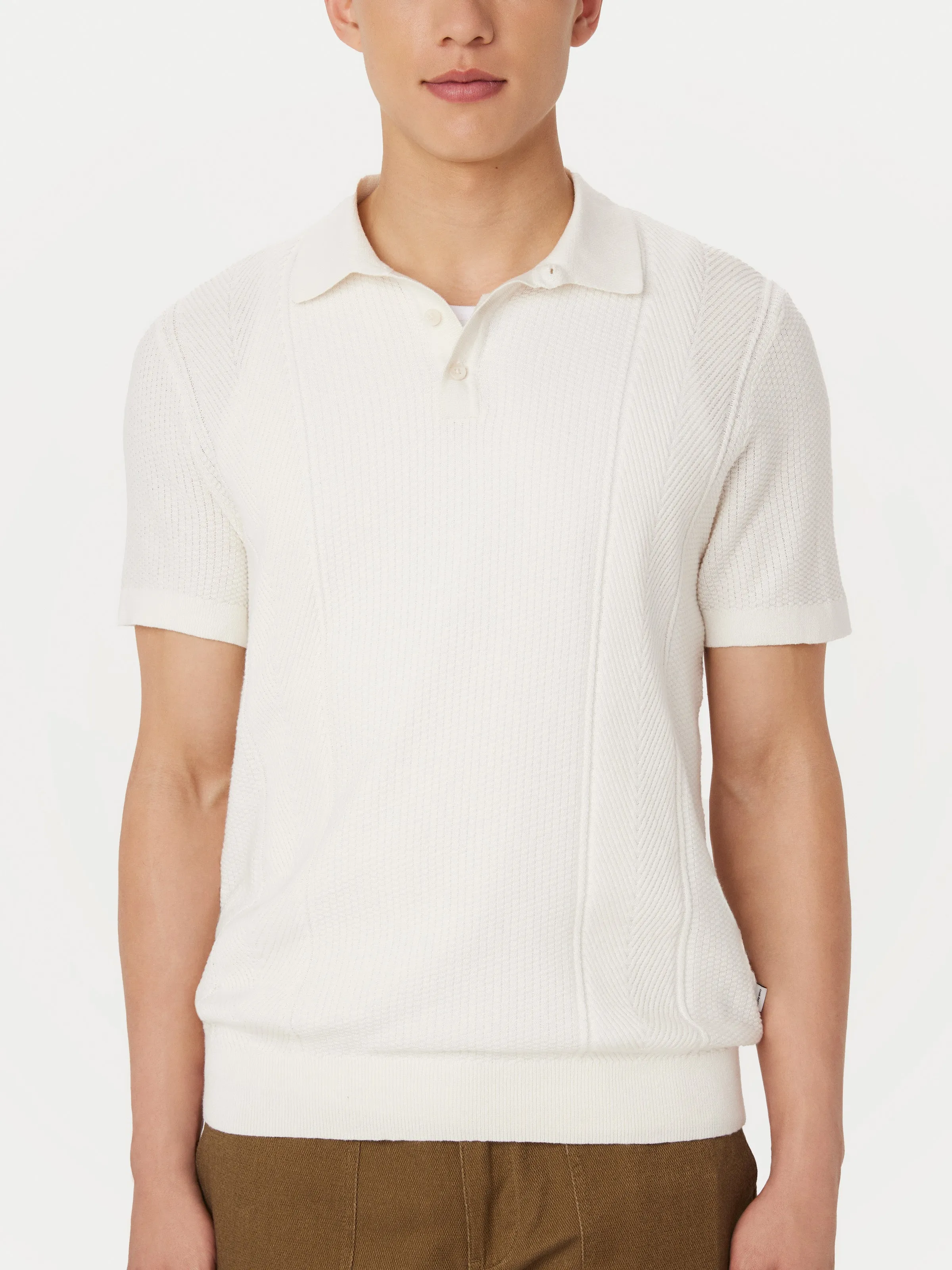 The Mixed-Stitch Polo in Cloud sold by Frank & Oak product image thumbnail 4