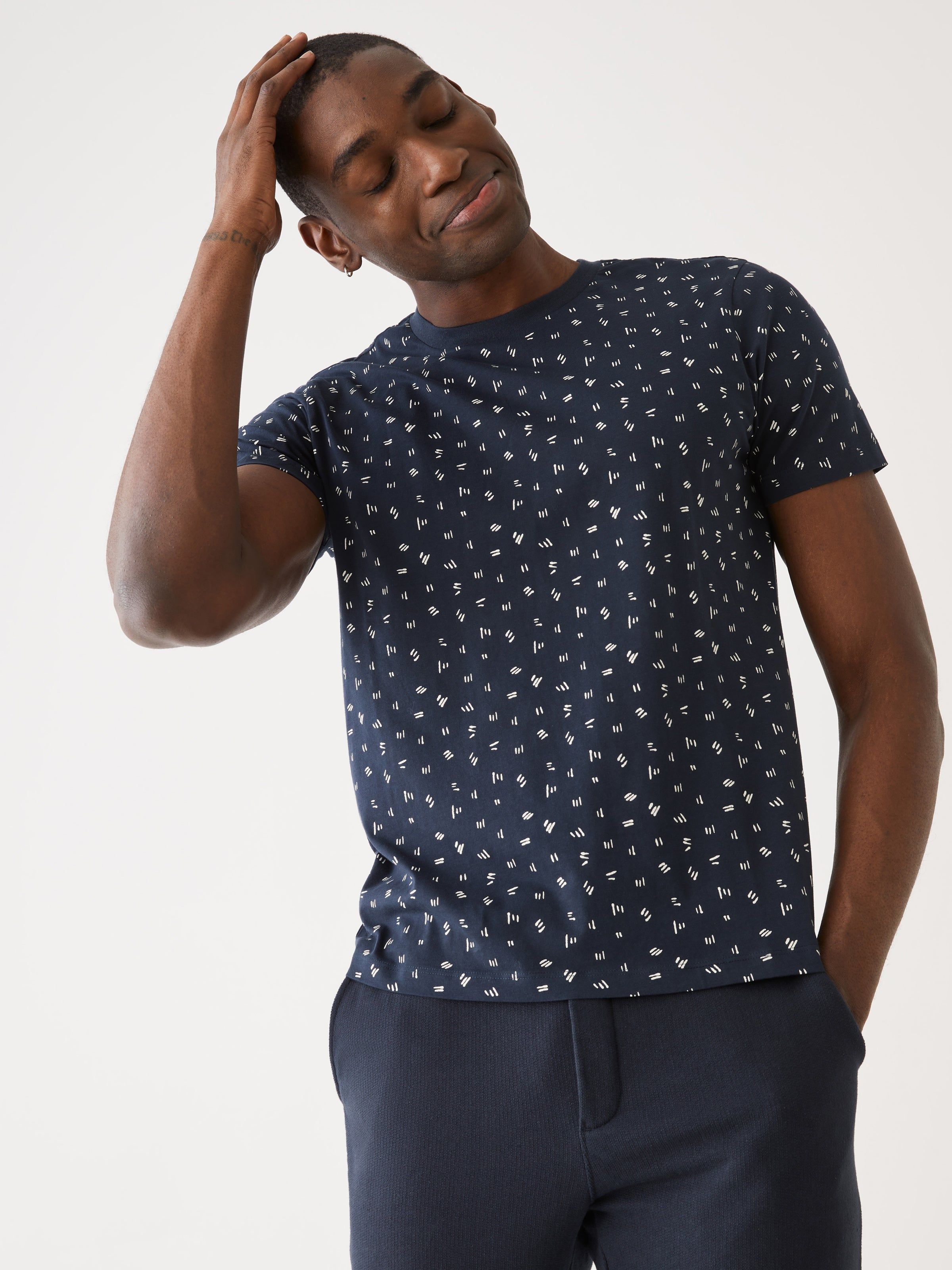 The Slim Fit Printed T-Shirt in Deep Blue sold by Frank & Oak product image thumbnail 3
