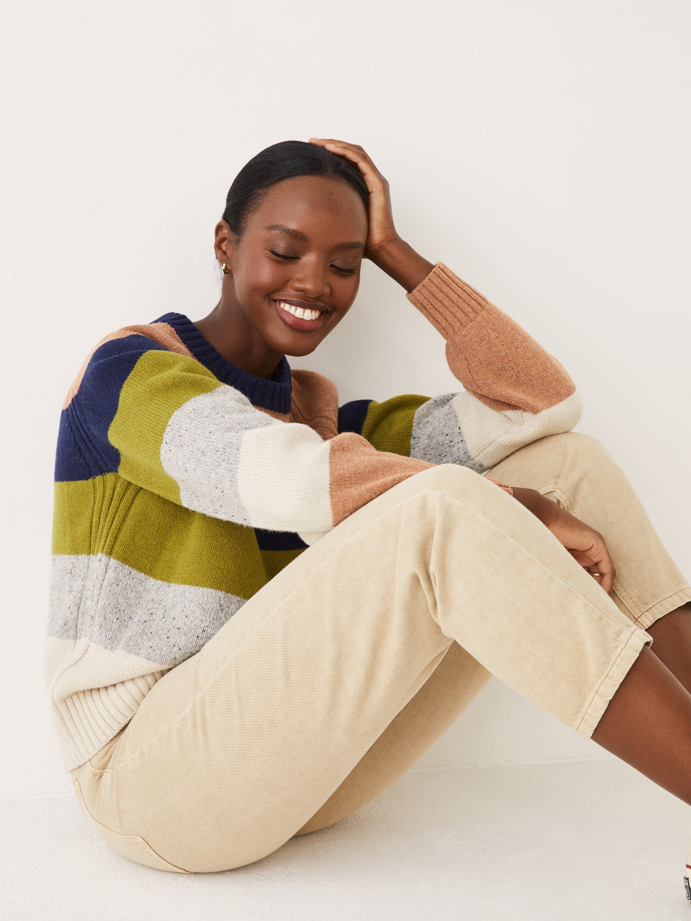 The Striped Wool Sweater in Navy sold by Frank & Oak product image thumbnail 4