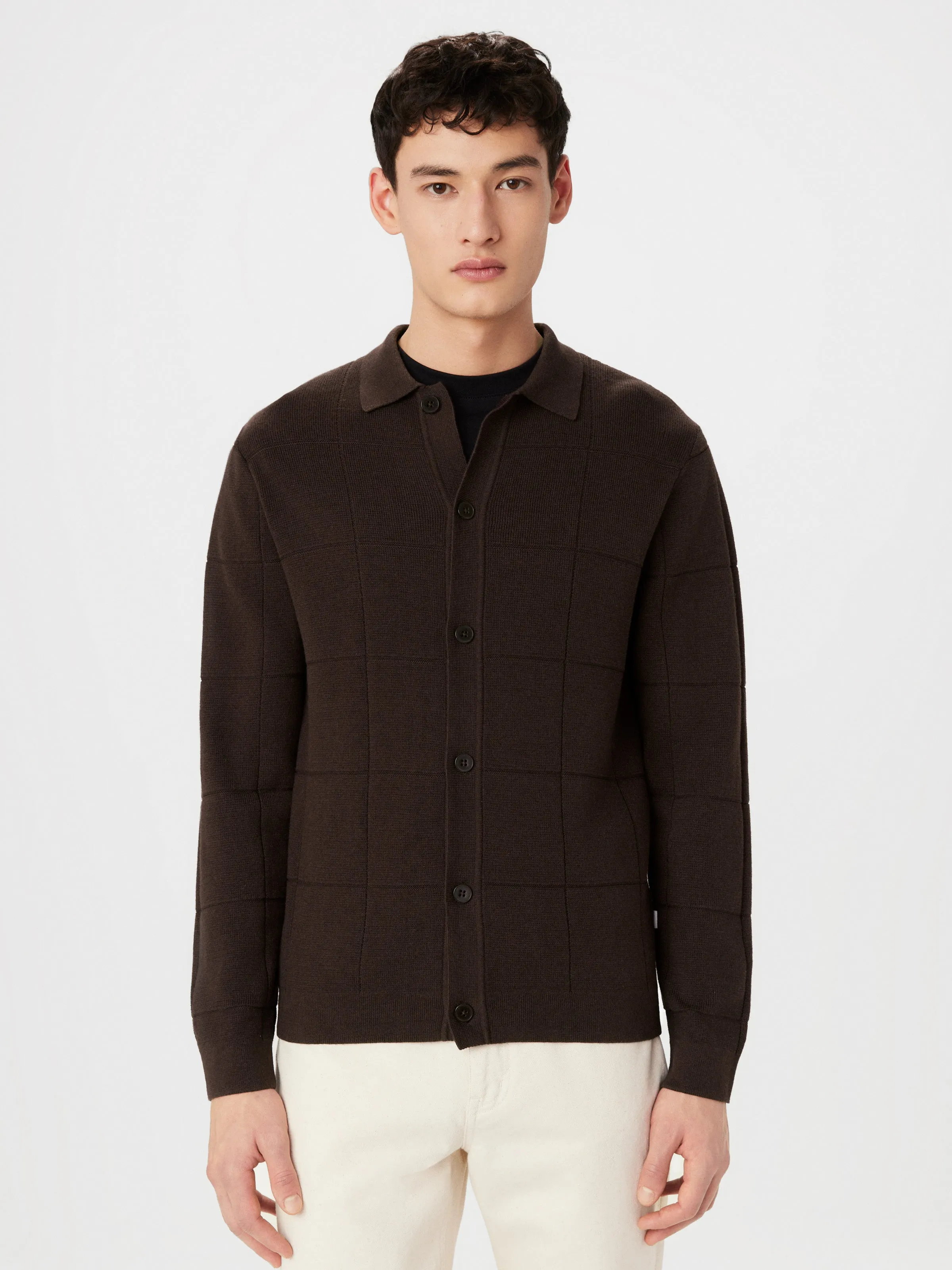 The SeaCell™ Knit Overshirt in Dark Chocolate sold by Frank & Oak product image thumbnail 3
