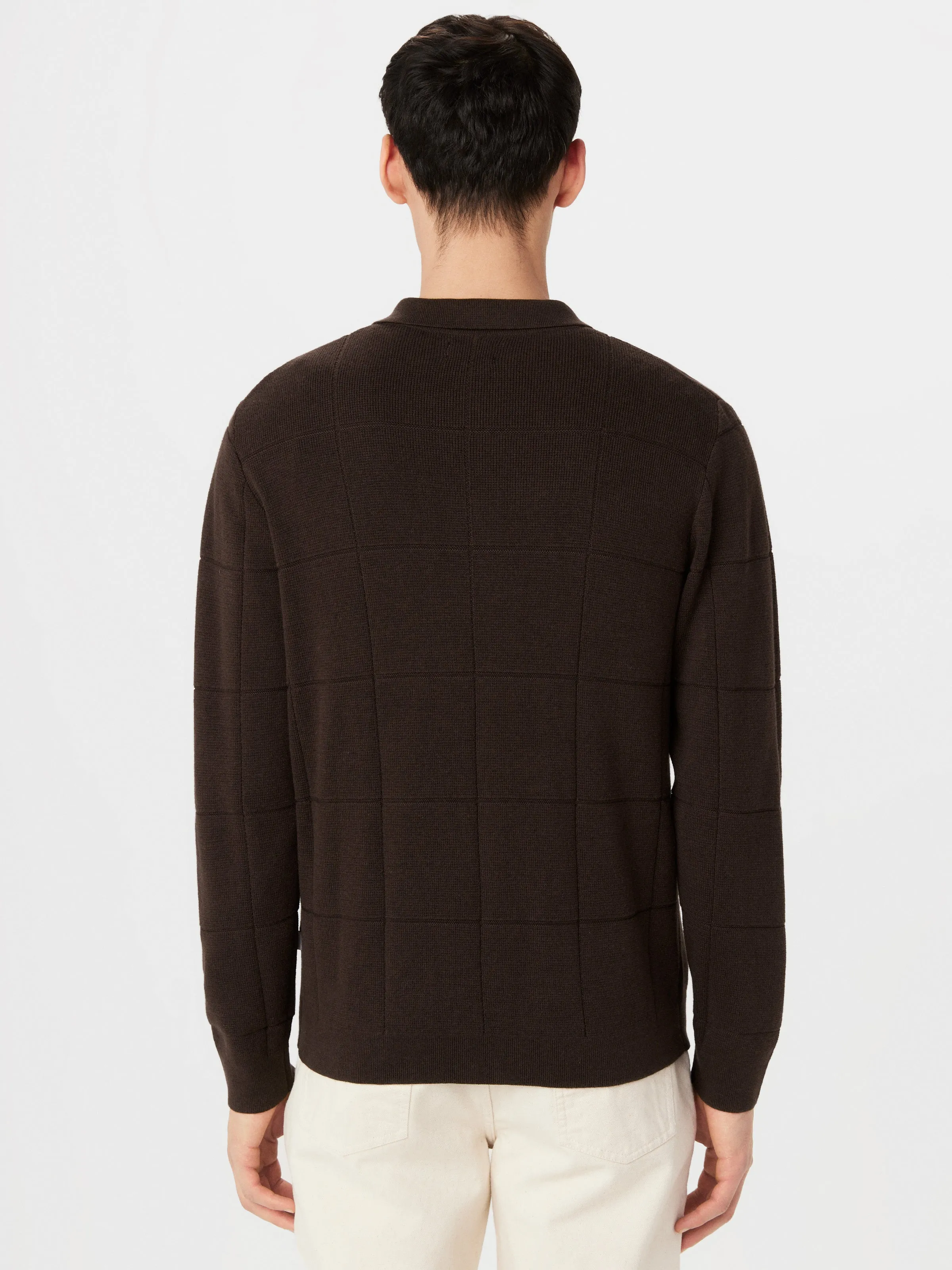 The SeaCell™ Knit Overshirt in Dark Chocolate sold by Frank & Oak product image thumbnail 4
