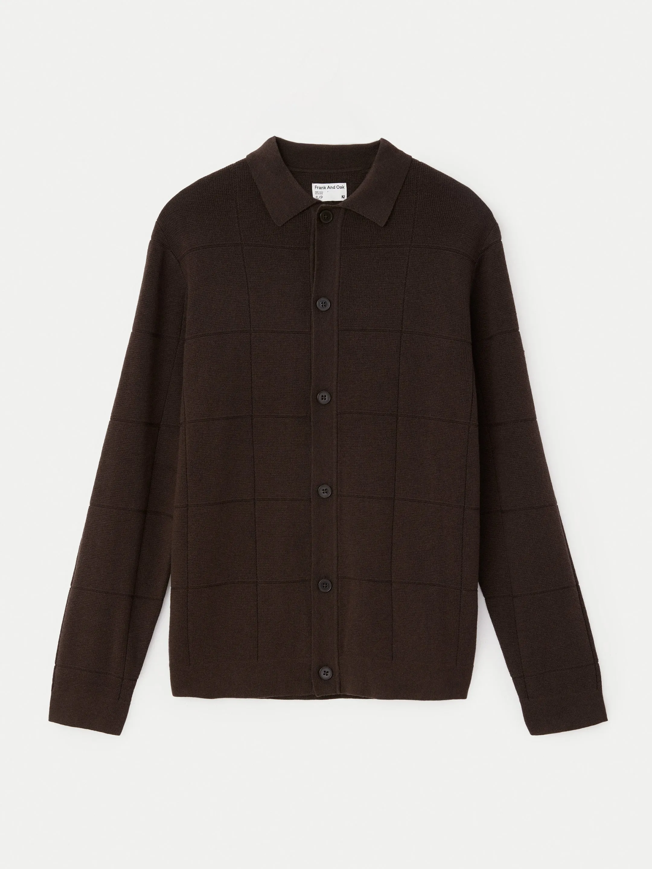 The SeaCell™ Knit Overshirt in Dark Chocolate sold by Frank & Oak product image thumbnail 5