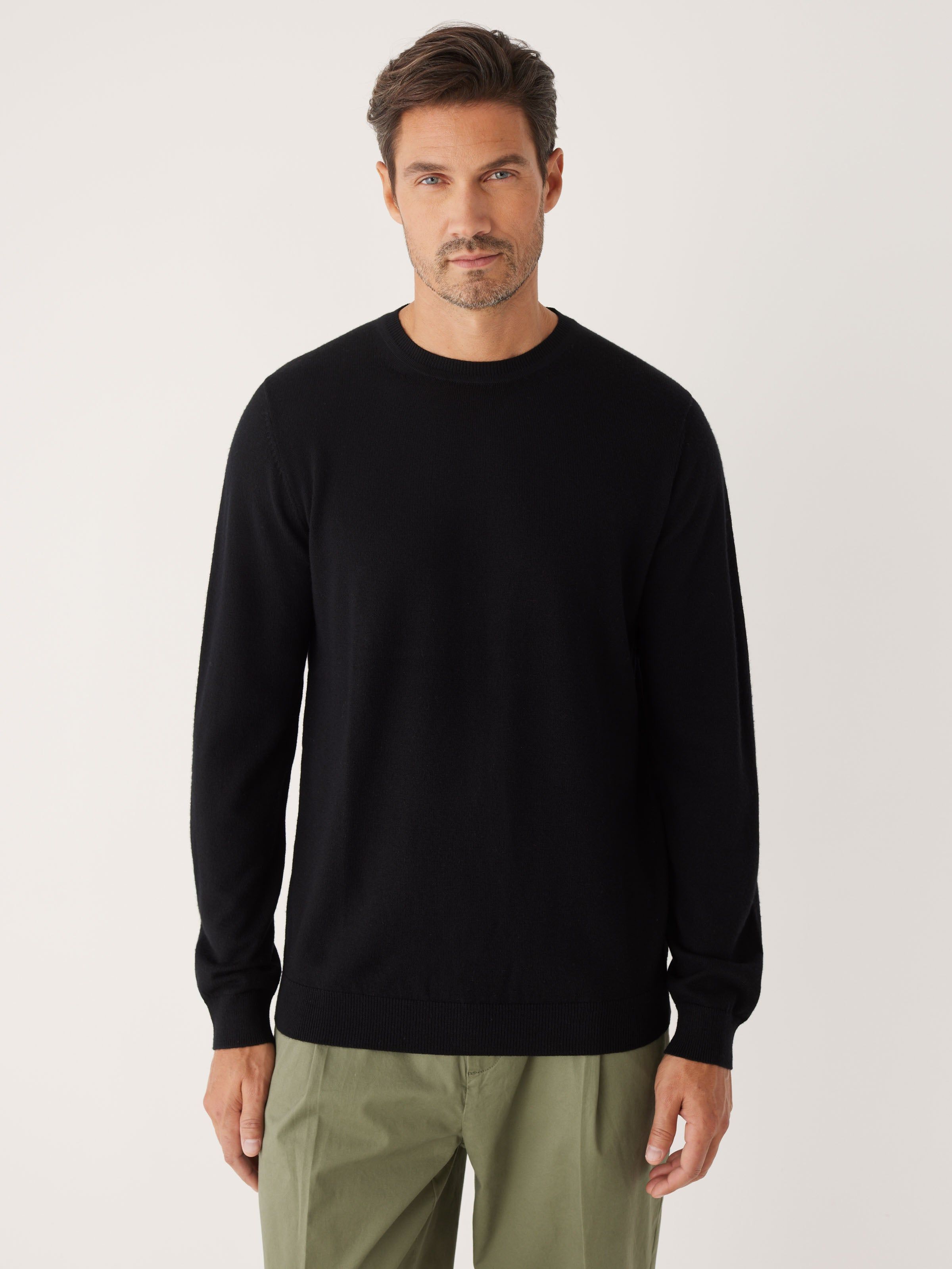 The Merino Crewneck Sweater in Black sold by Frank & Oak