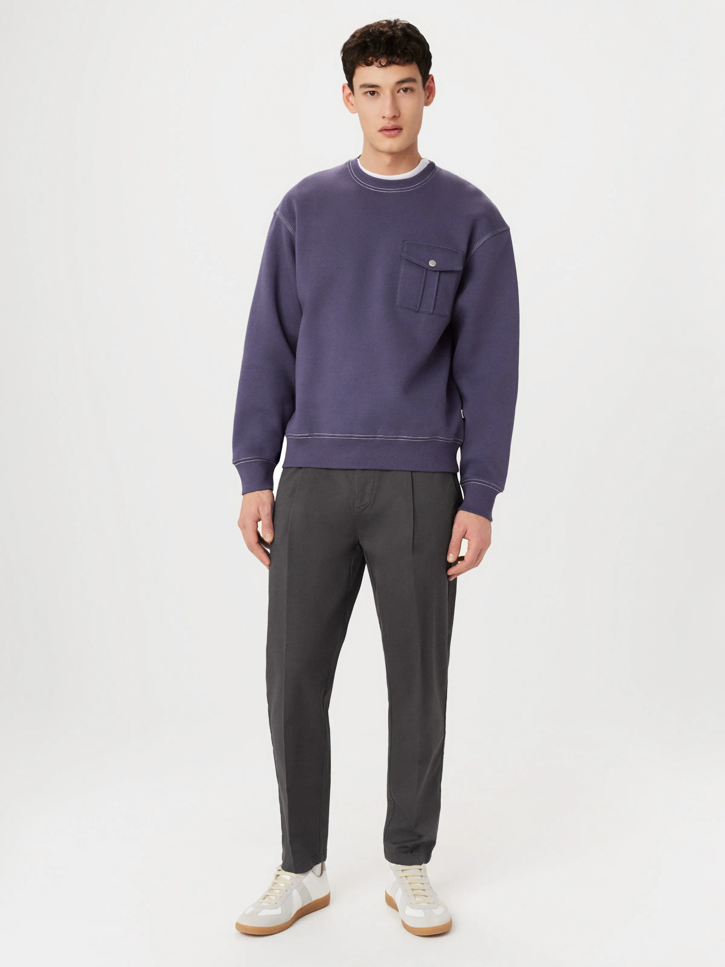 The Utility Fleece Sweatshirt in Midnight Mauve sold by Frank & Oak product image thumbnail 2