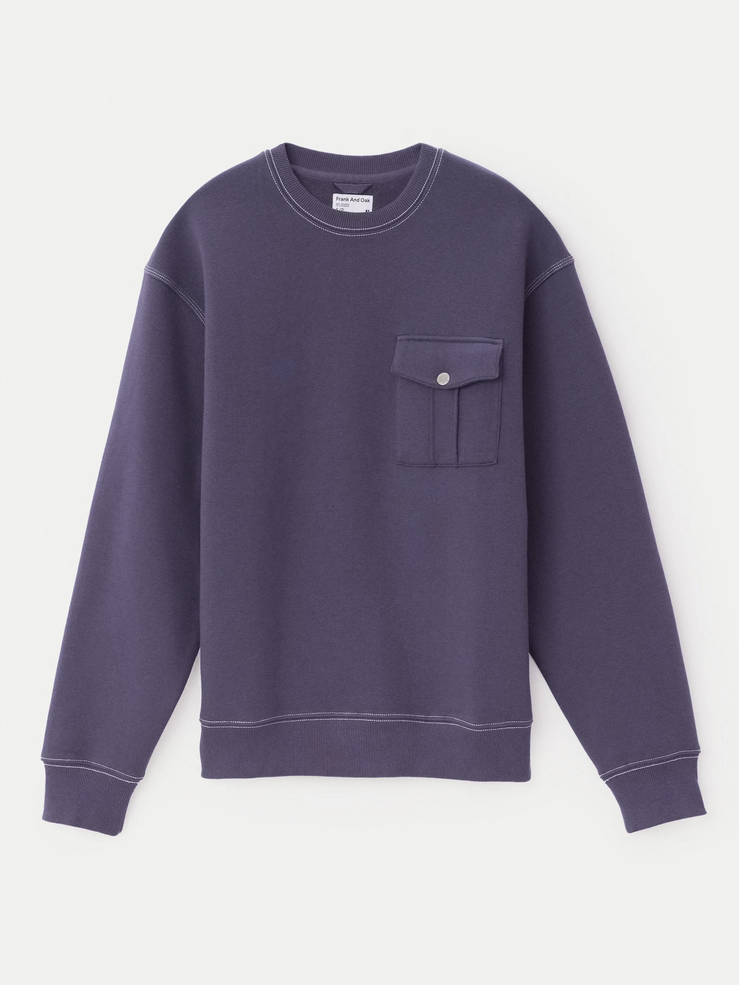 The Utility Fleece Sweatshirt in Midnight Mauve sold by Frank & Oak product image thumbnail 5