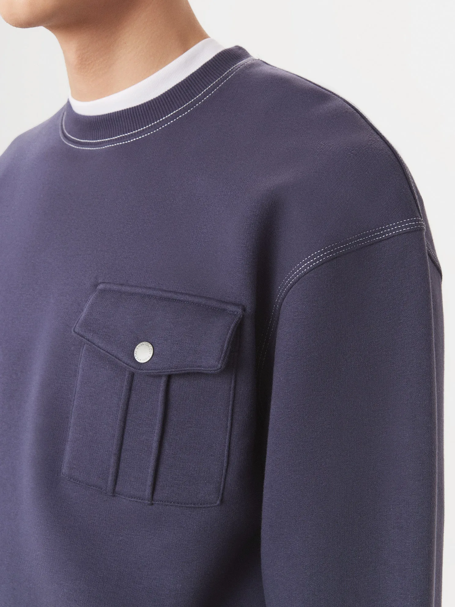 The Utility Fleece Sweatshirt in Midnight Mauve sold by Frank & Oak product image thumbnail 4